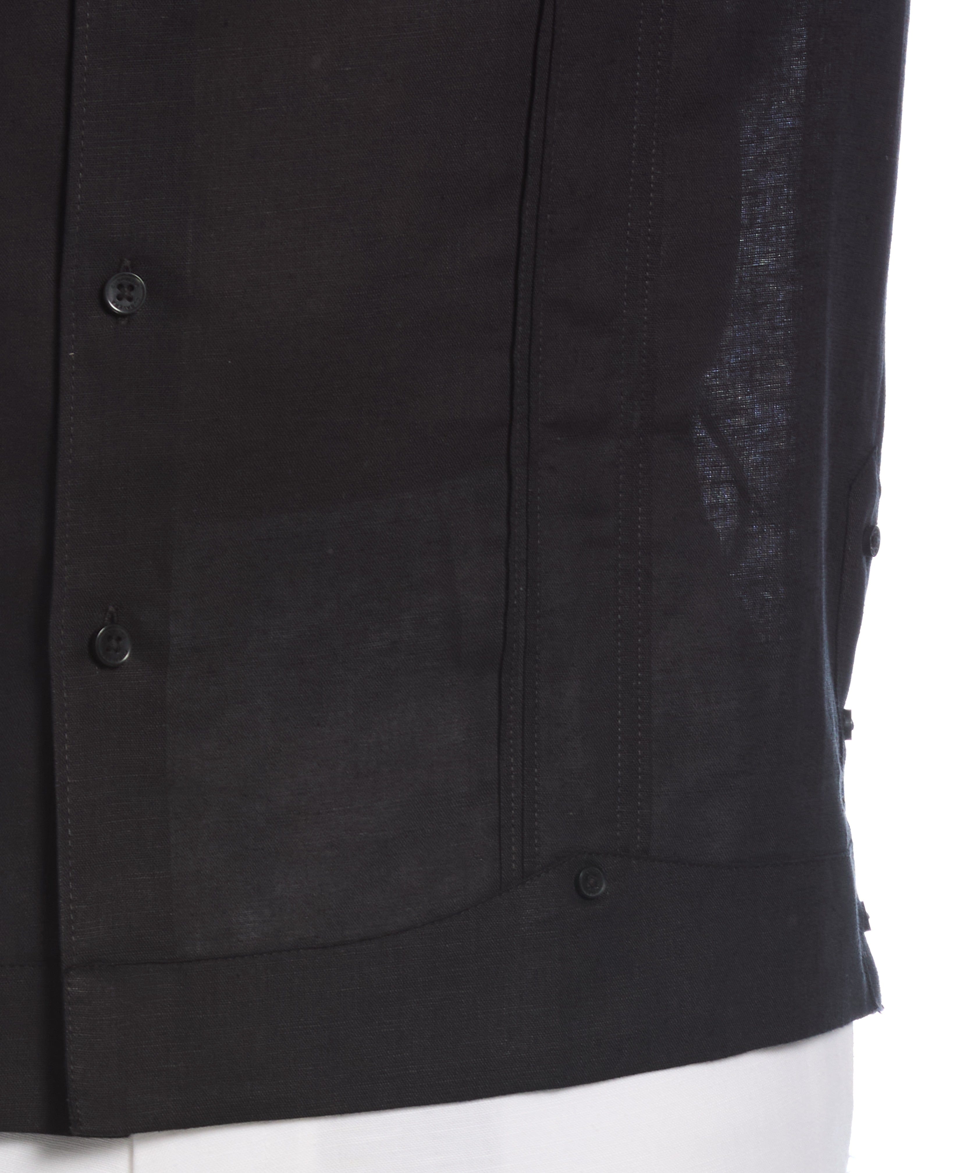 Linen Blend No-Pocket Guayabera Shirt