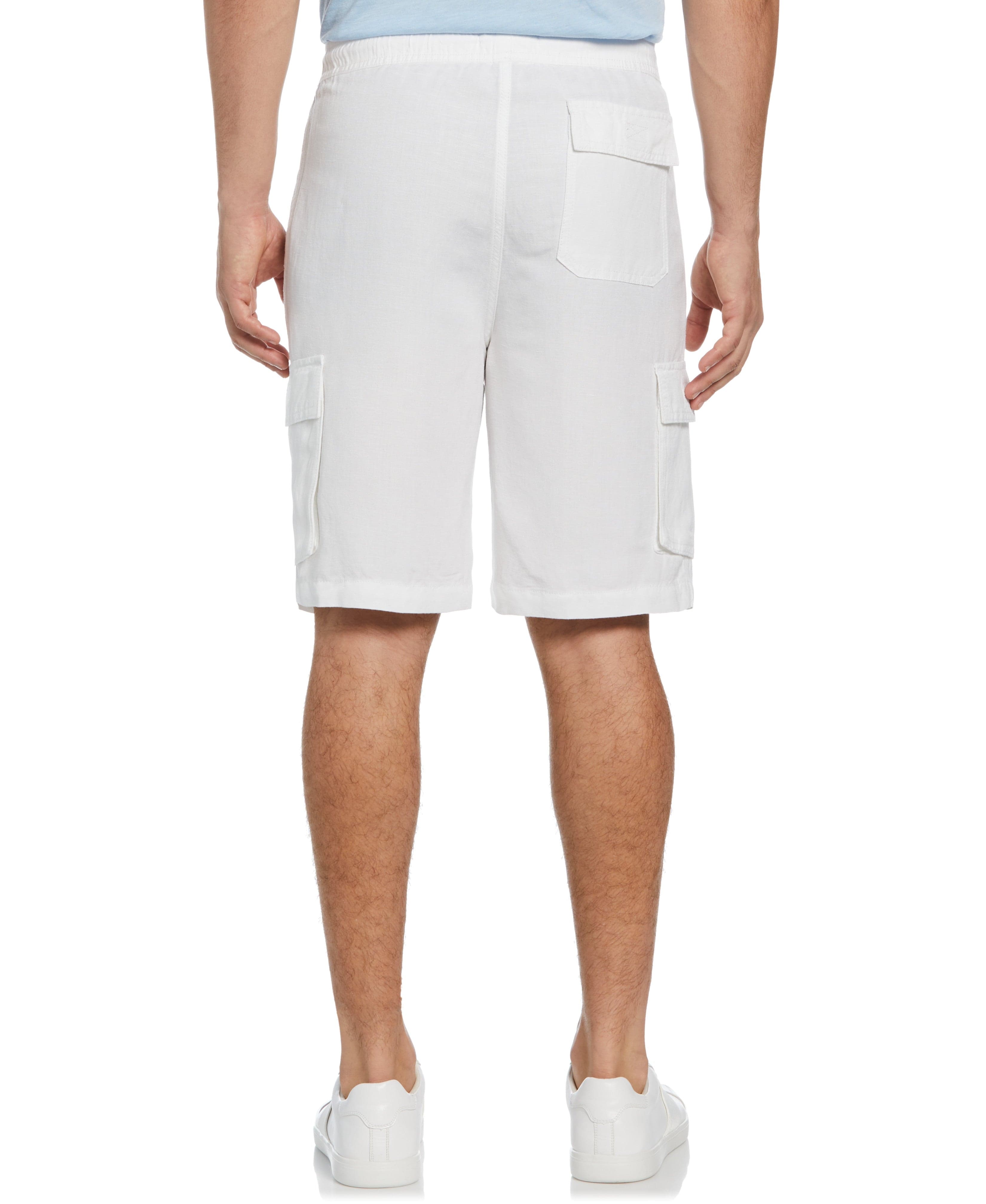 Linen Blend Pull-On Cargo Shorts