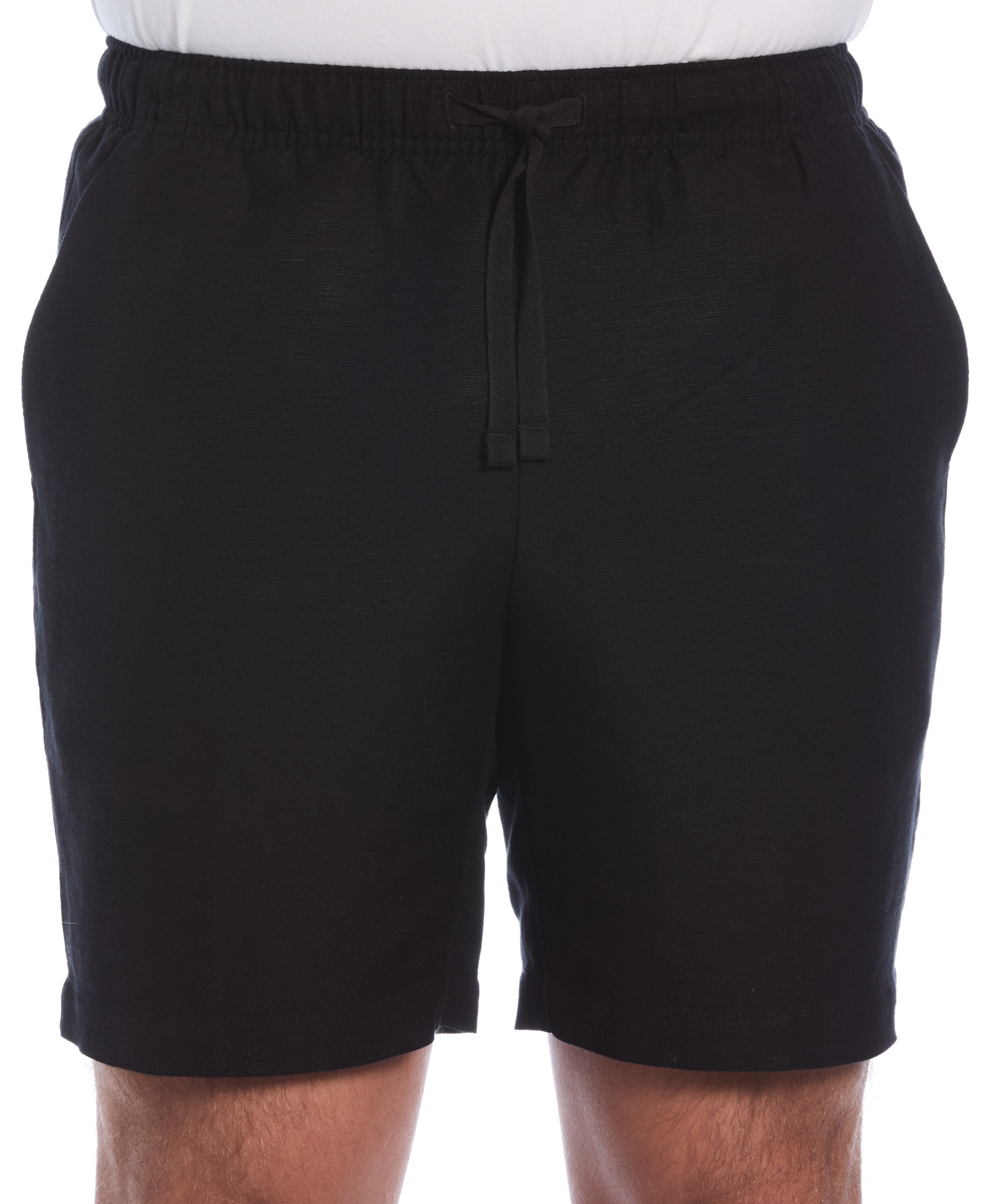 Linen-Blend Pull On Drawstring Shorts