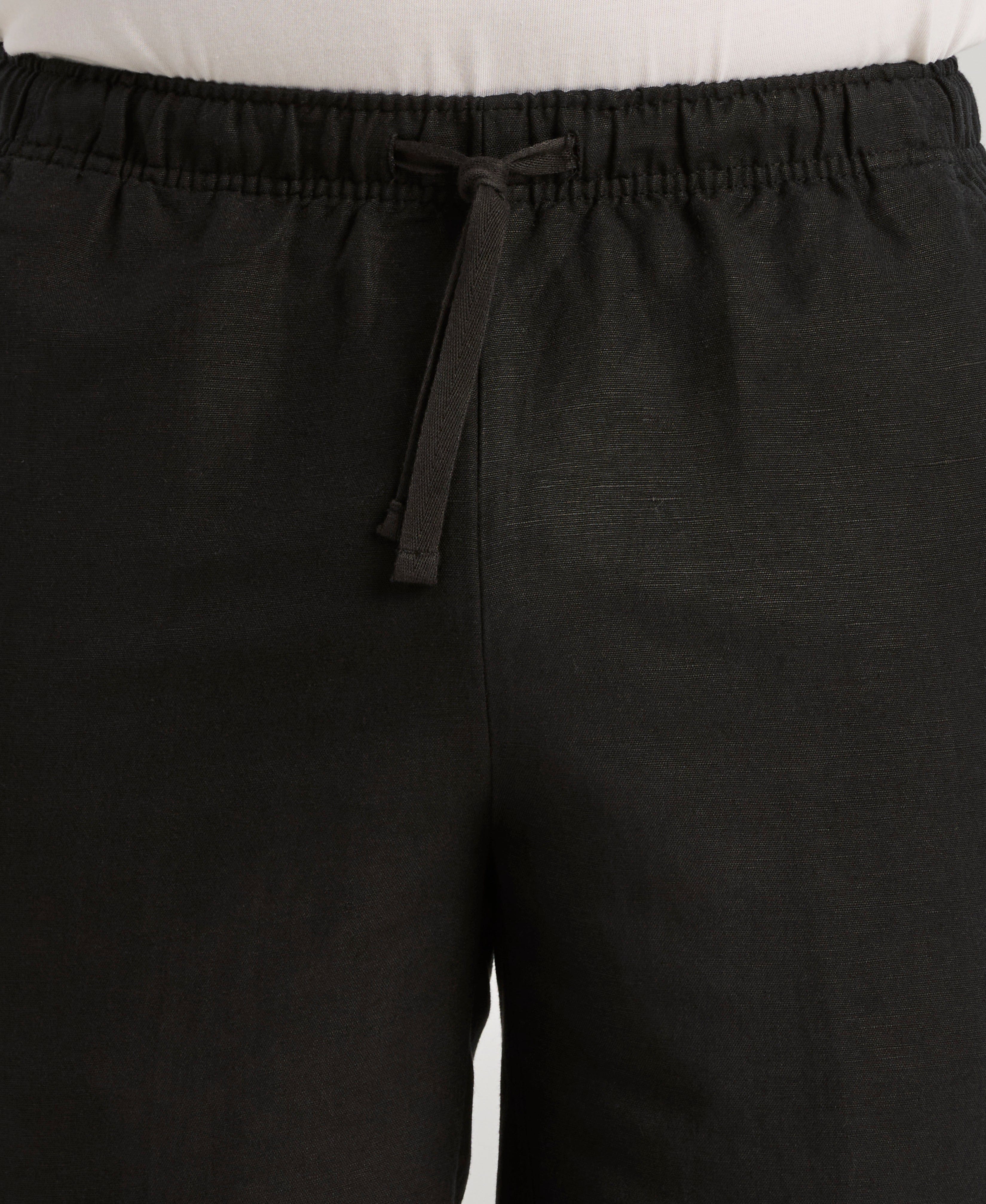 Linen-Blend Pull On Drawstring Shorts