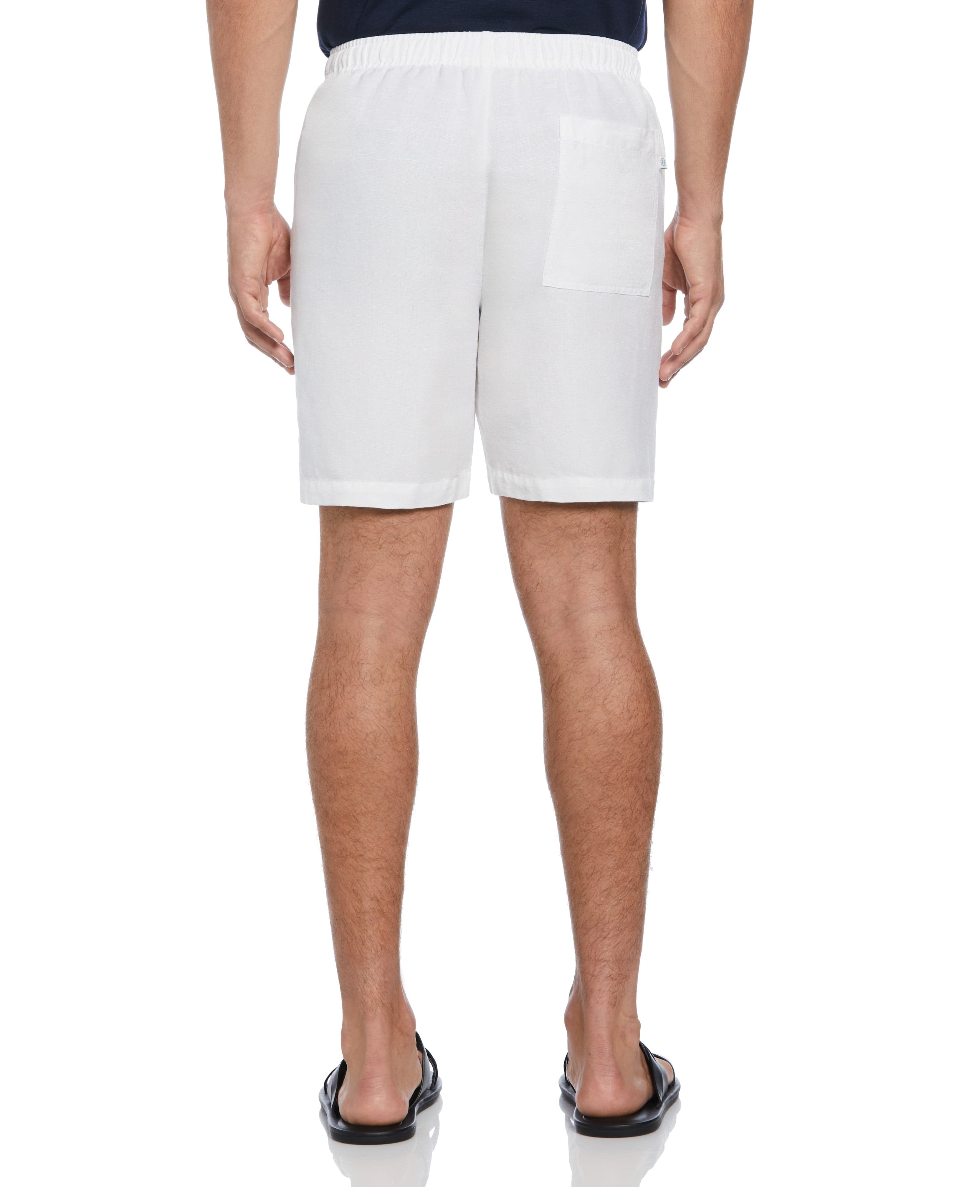 Linen-Blend Pull On Drawstring Shorts