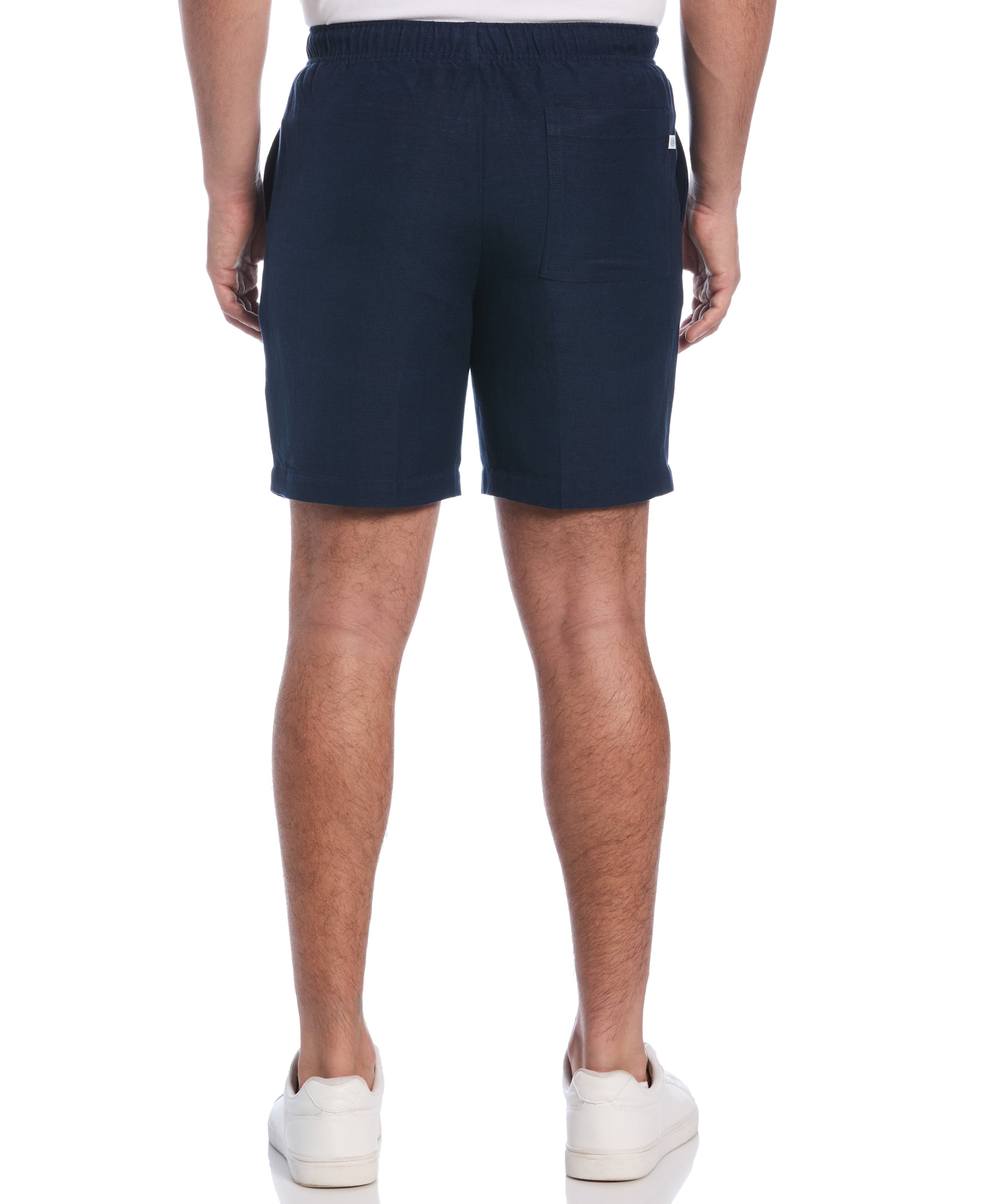 Linen-Blend Pull On Drawstring Shorts