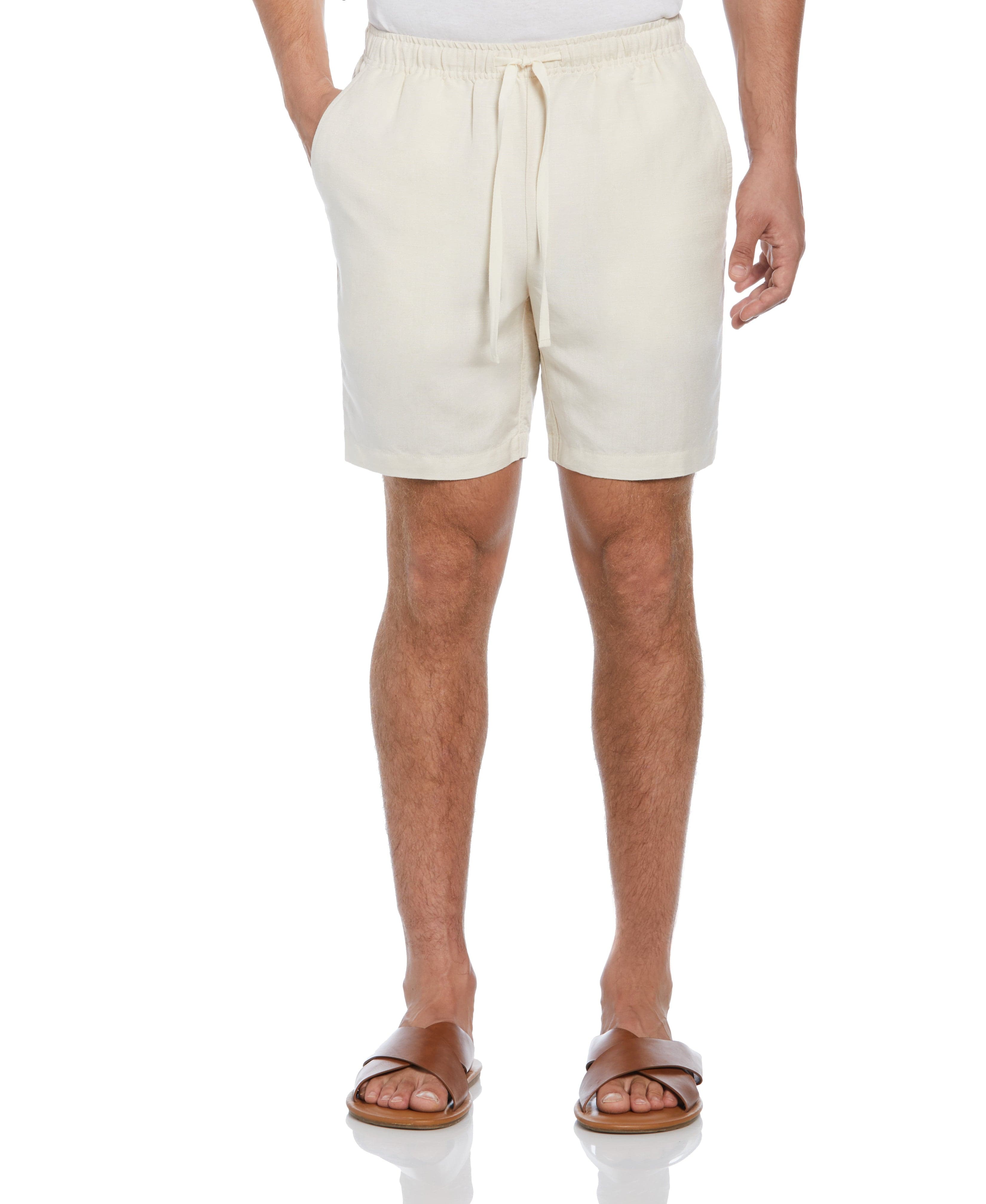 Linen-Blend Pull On Drawstring Shorts