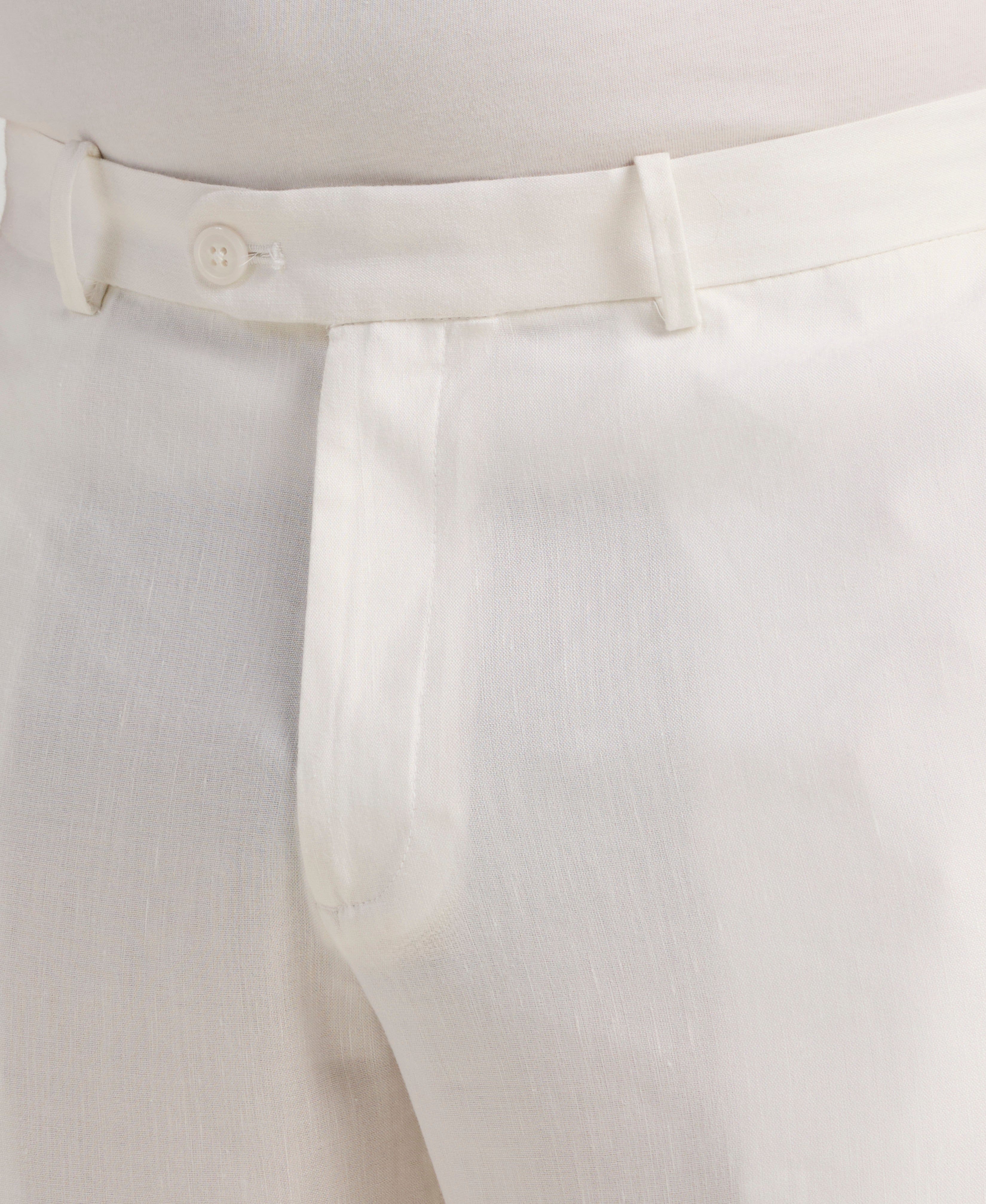 Linen-Blend Stretch Flat-Front Shorts