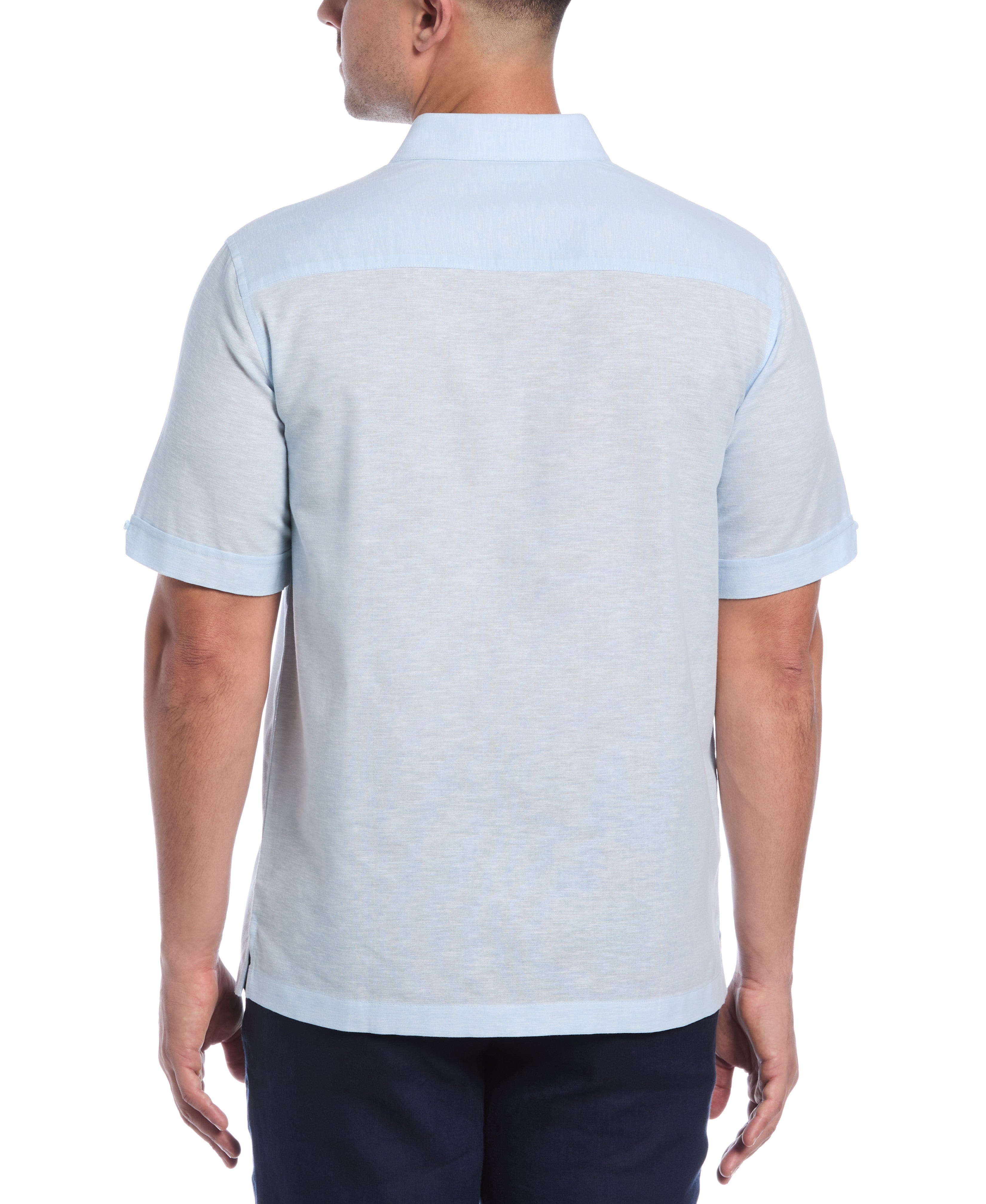 Linen Blend Tuck Panel Shirt