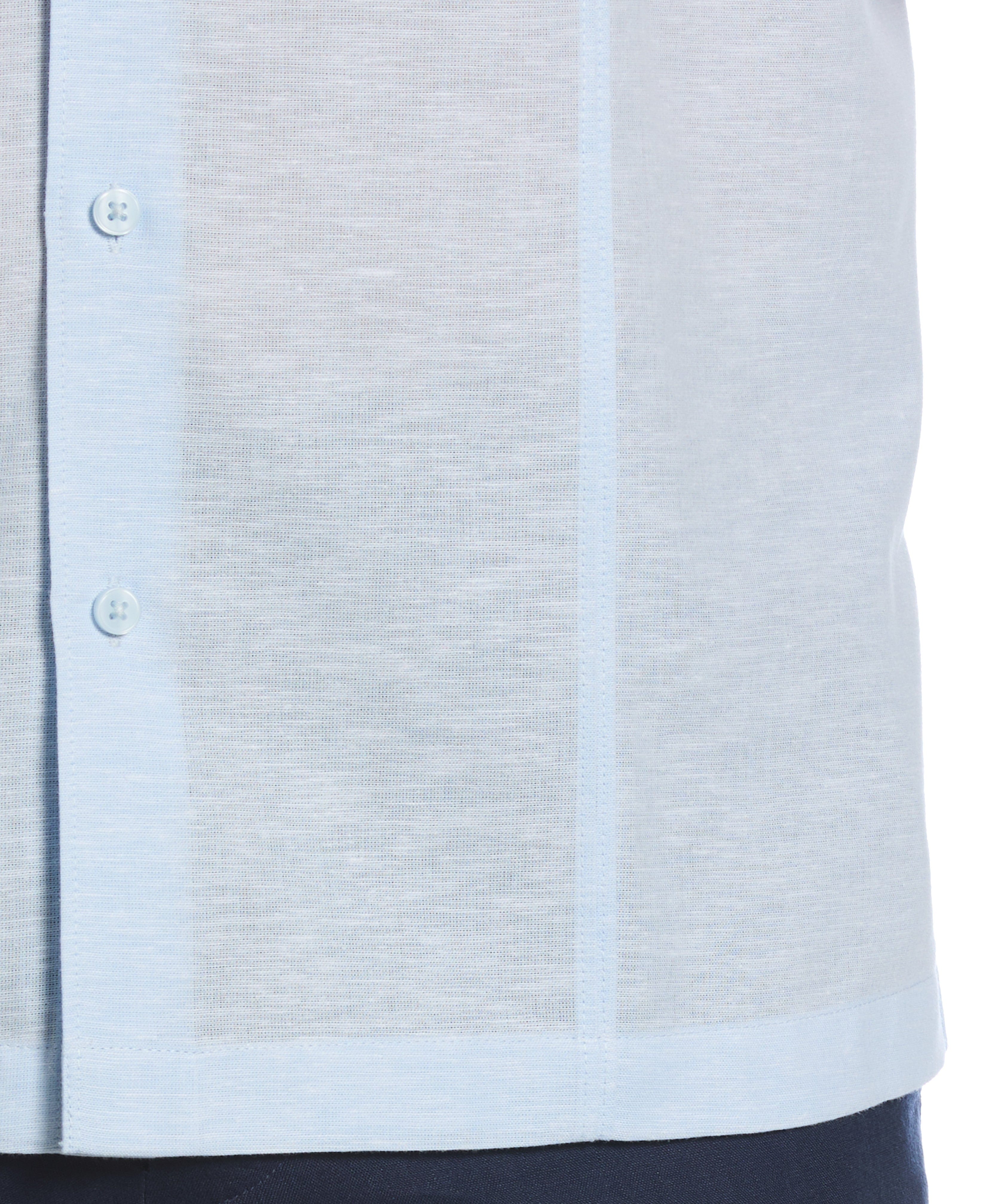 Linen Blend Tuck Panel Shirt