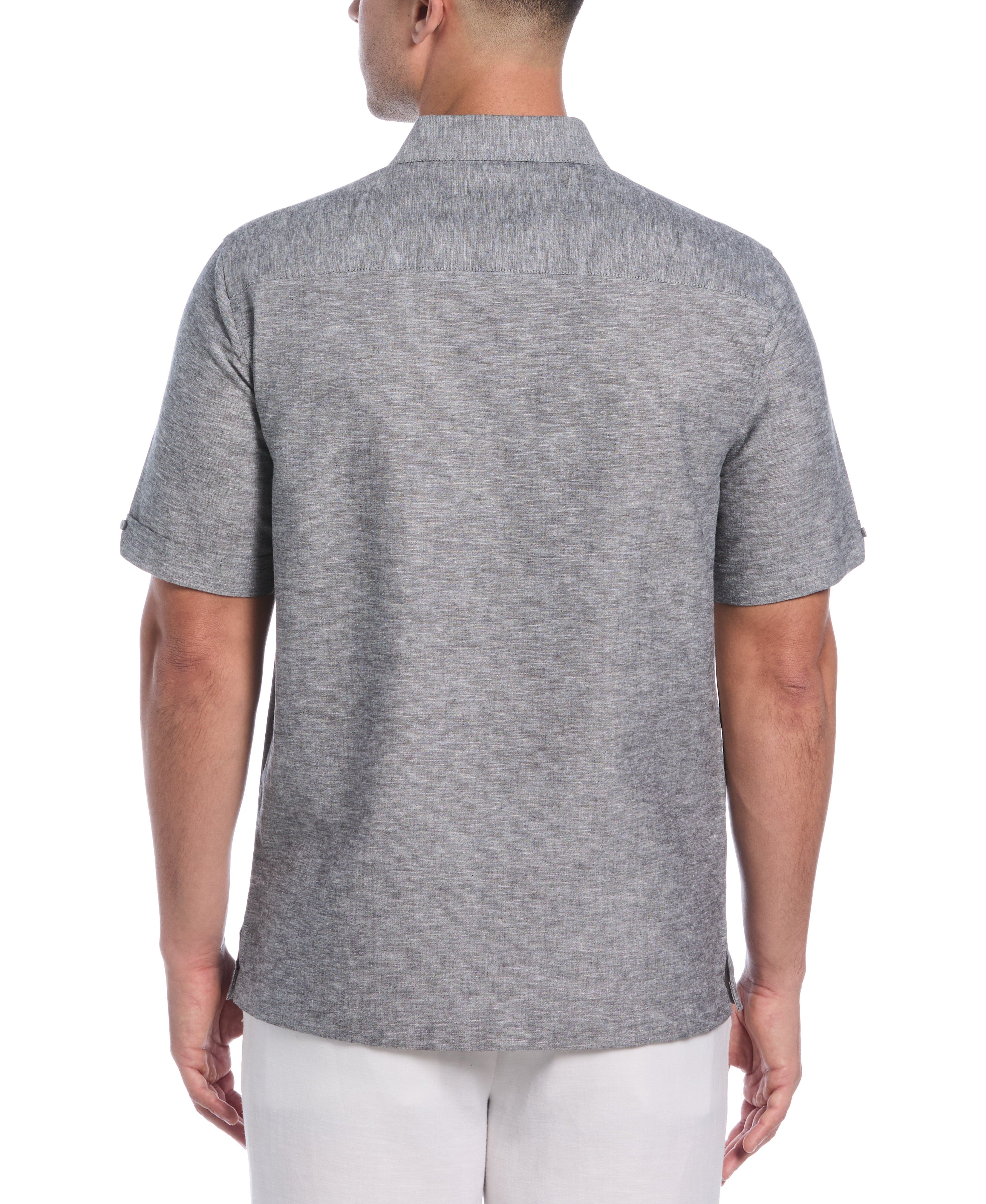 Linen Blend Tuck Panel Shirt
