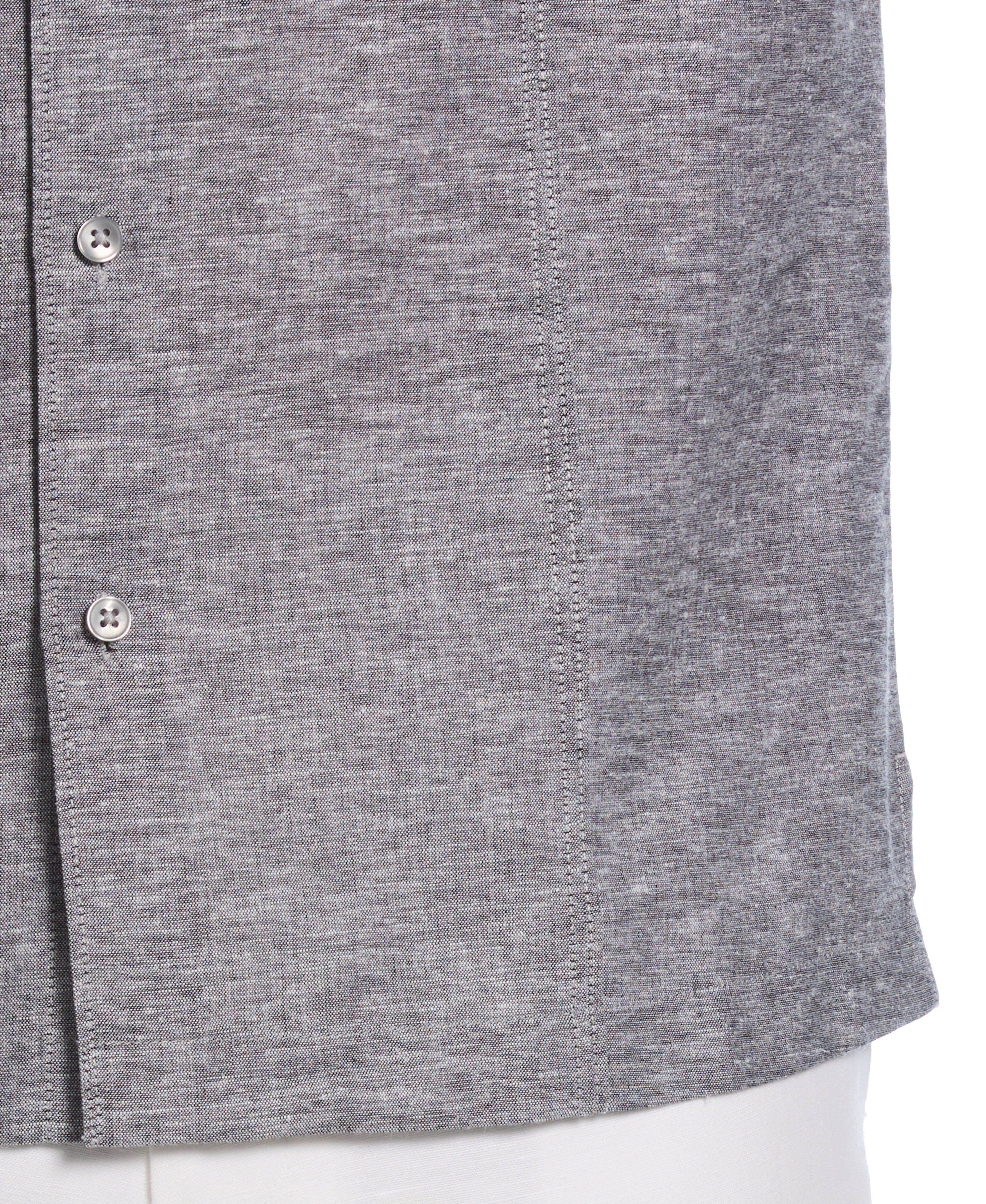 Linen Blend Tuck Panel Shirt