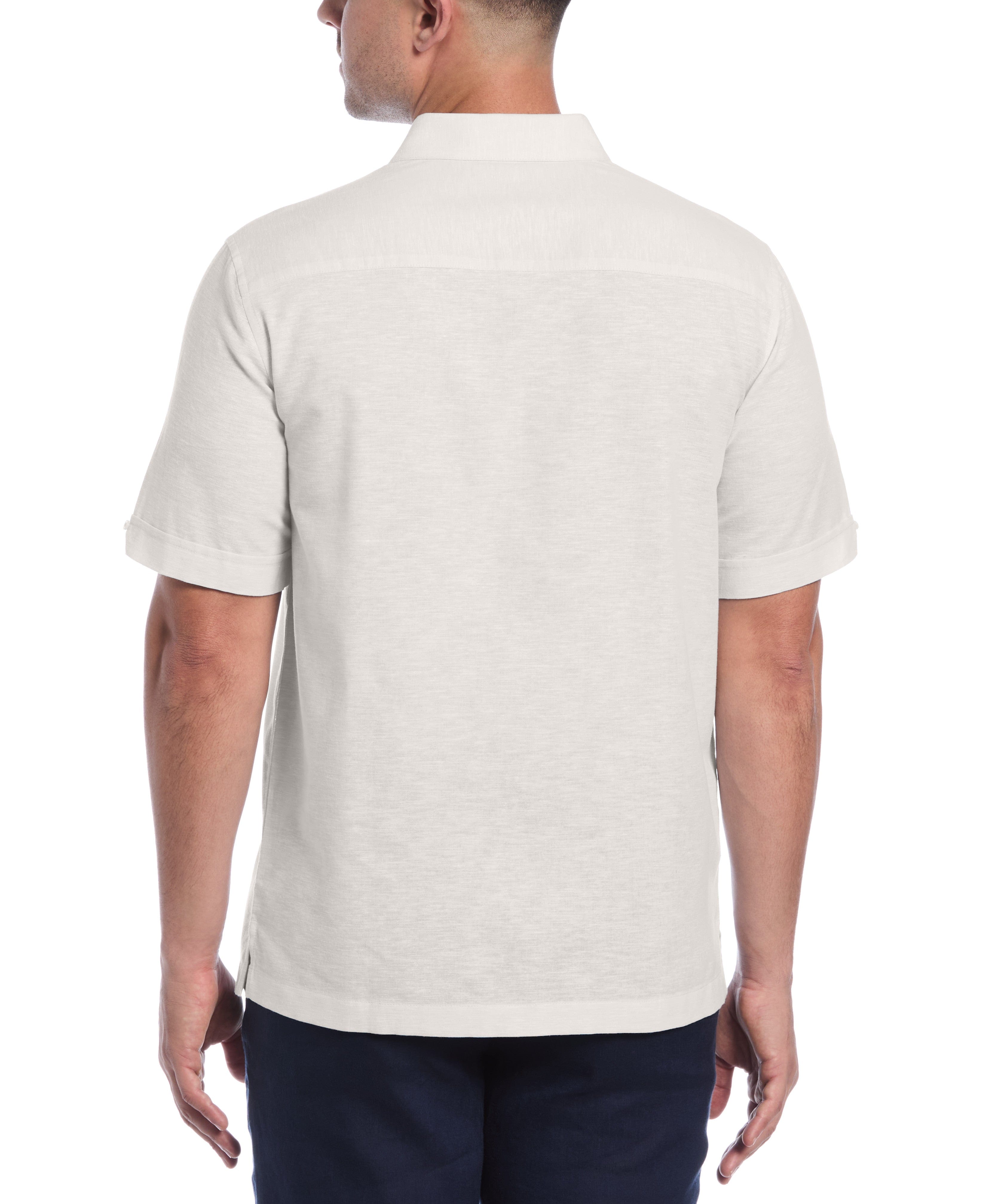 Linen Blend Tuck Panel Shirt