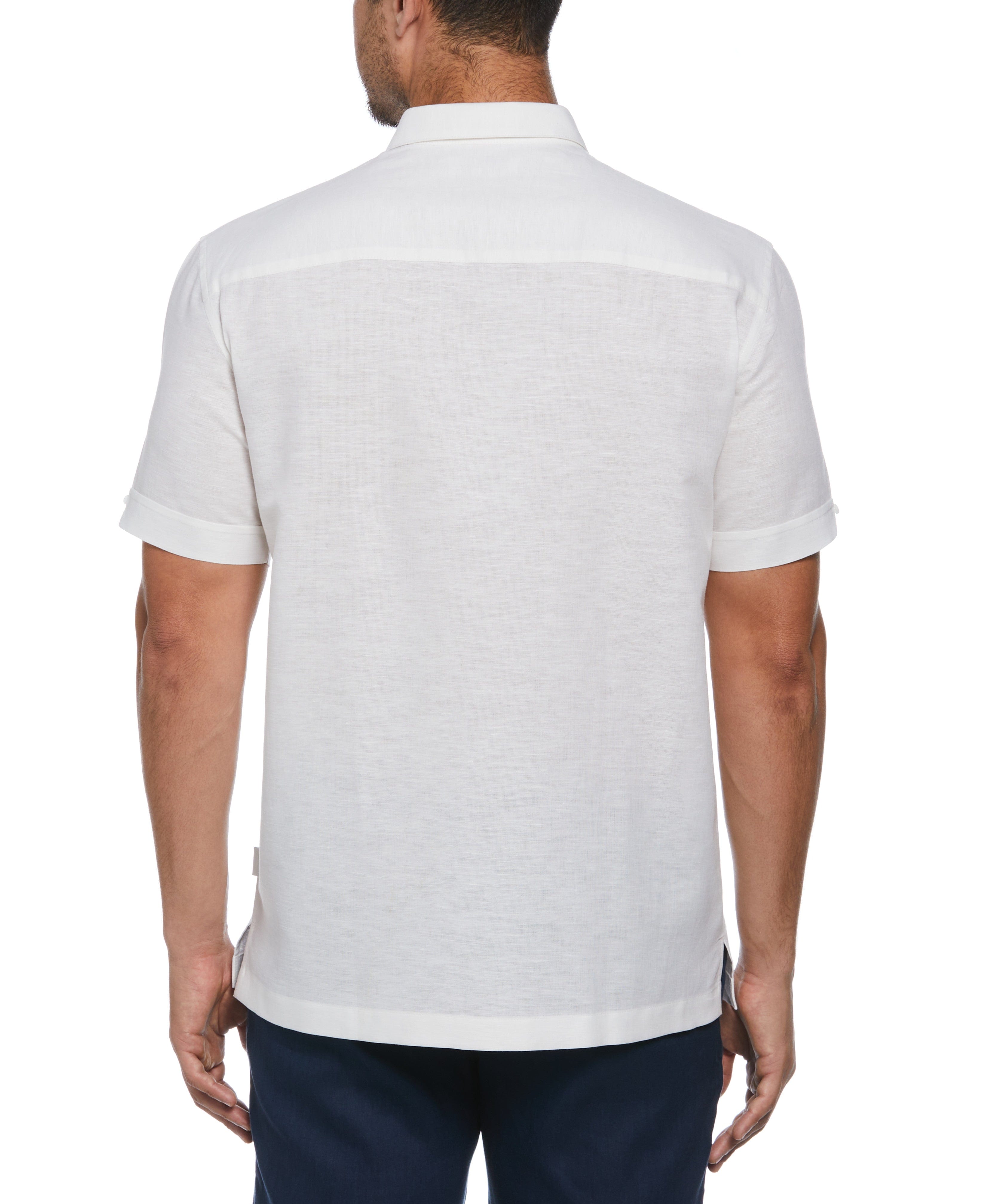 Linen Blend Yarn Dye Panel Shirt