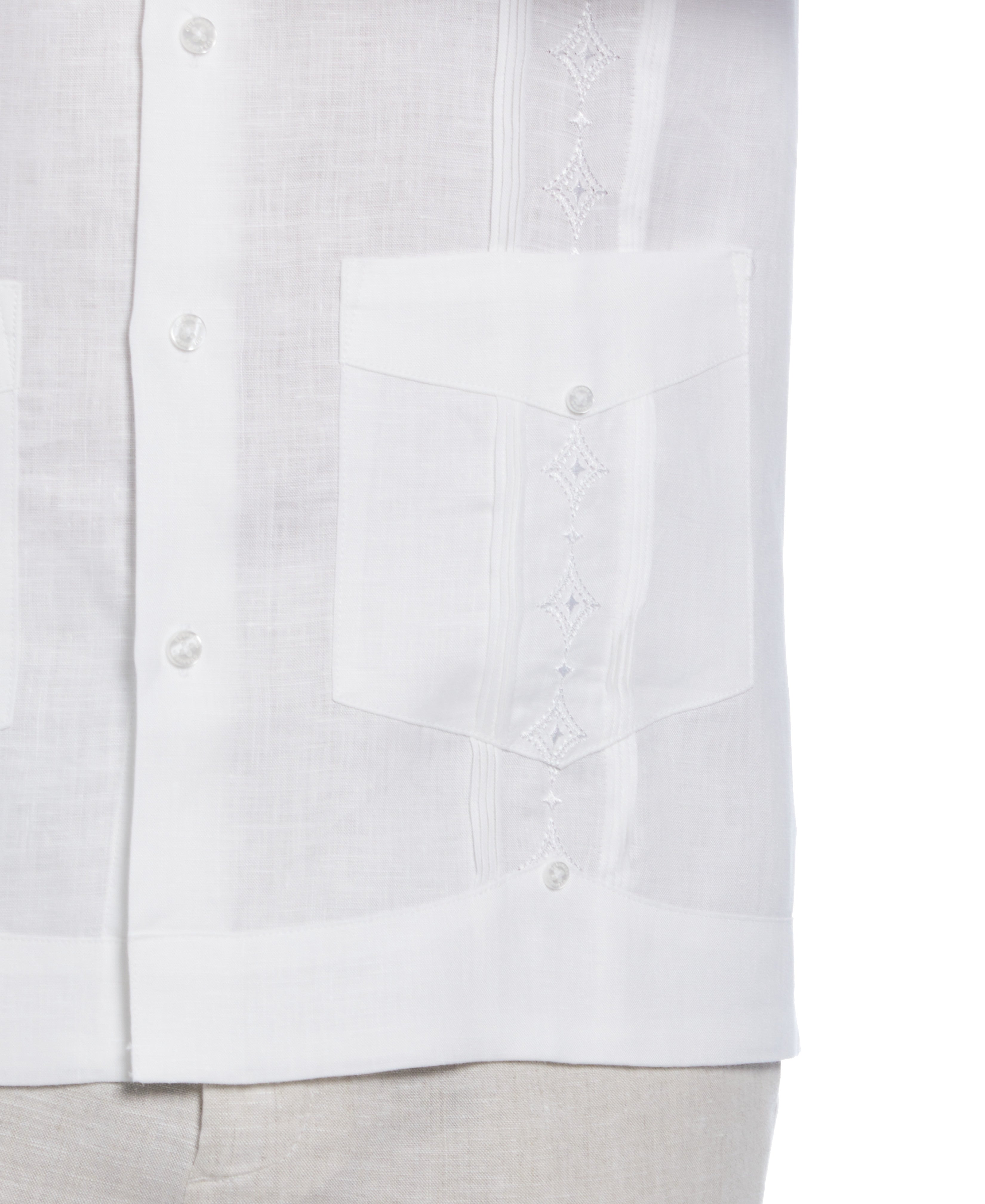 Linen Embroidered French Cuff Guayabera Shirt