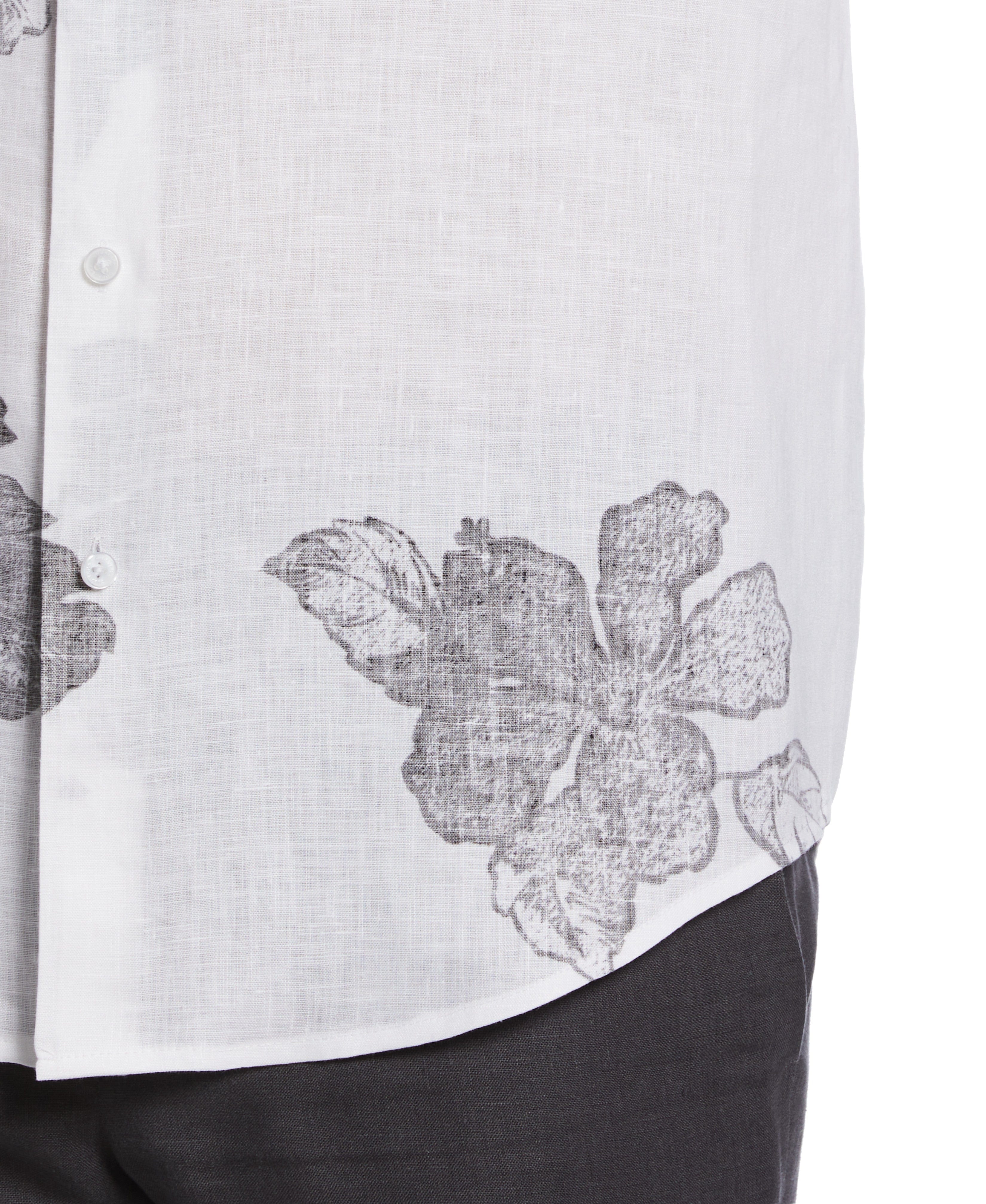 Linen Engineered Floral Print Shirt
