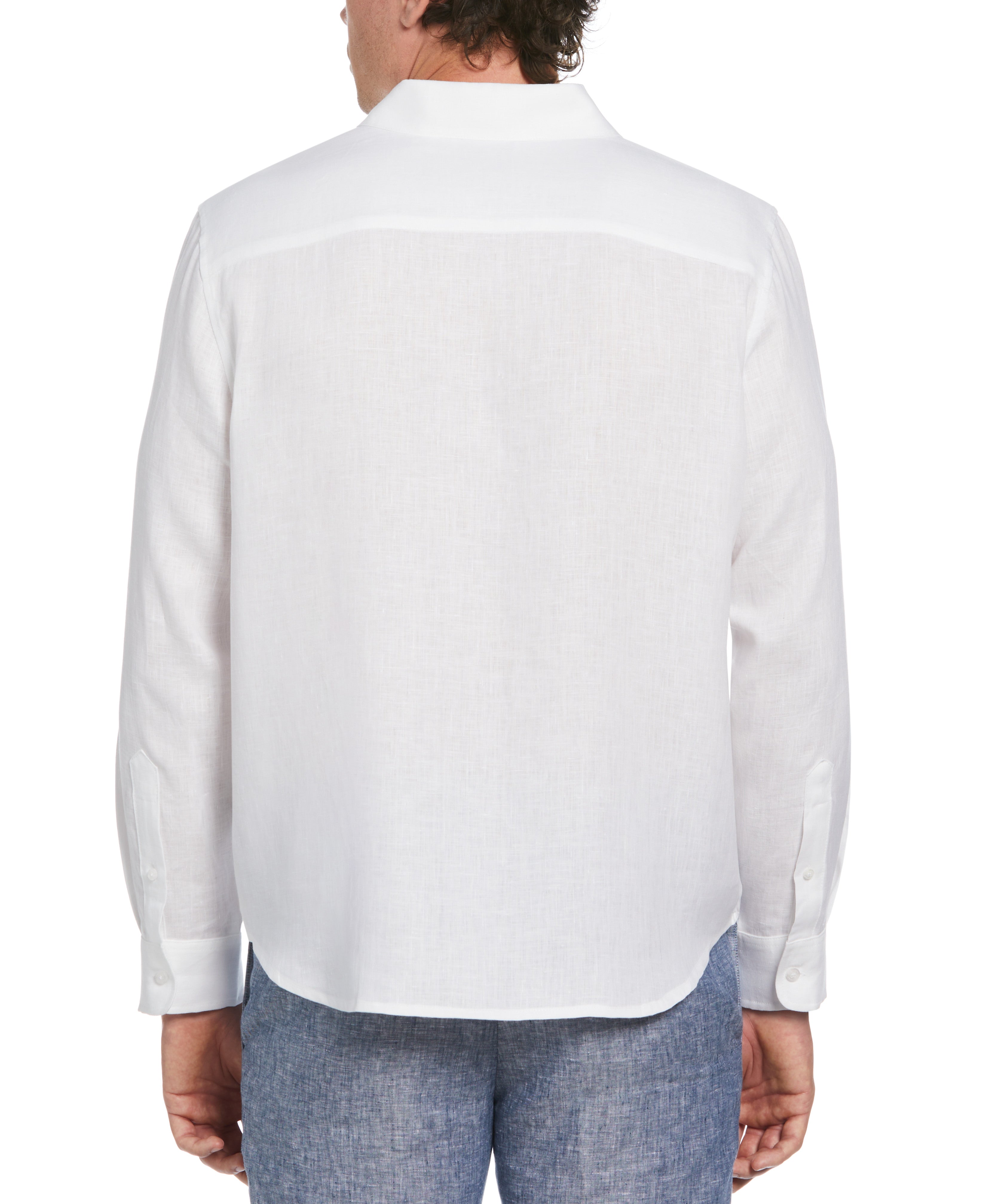Linen Engineered Tropical Print Shirt