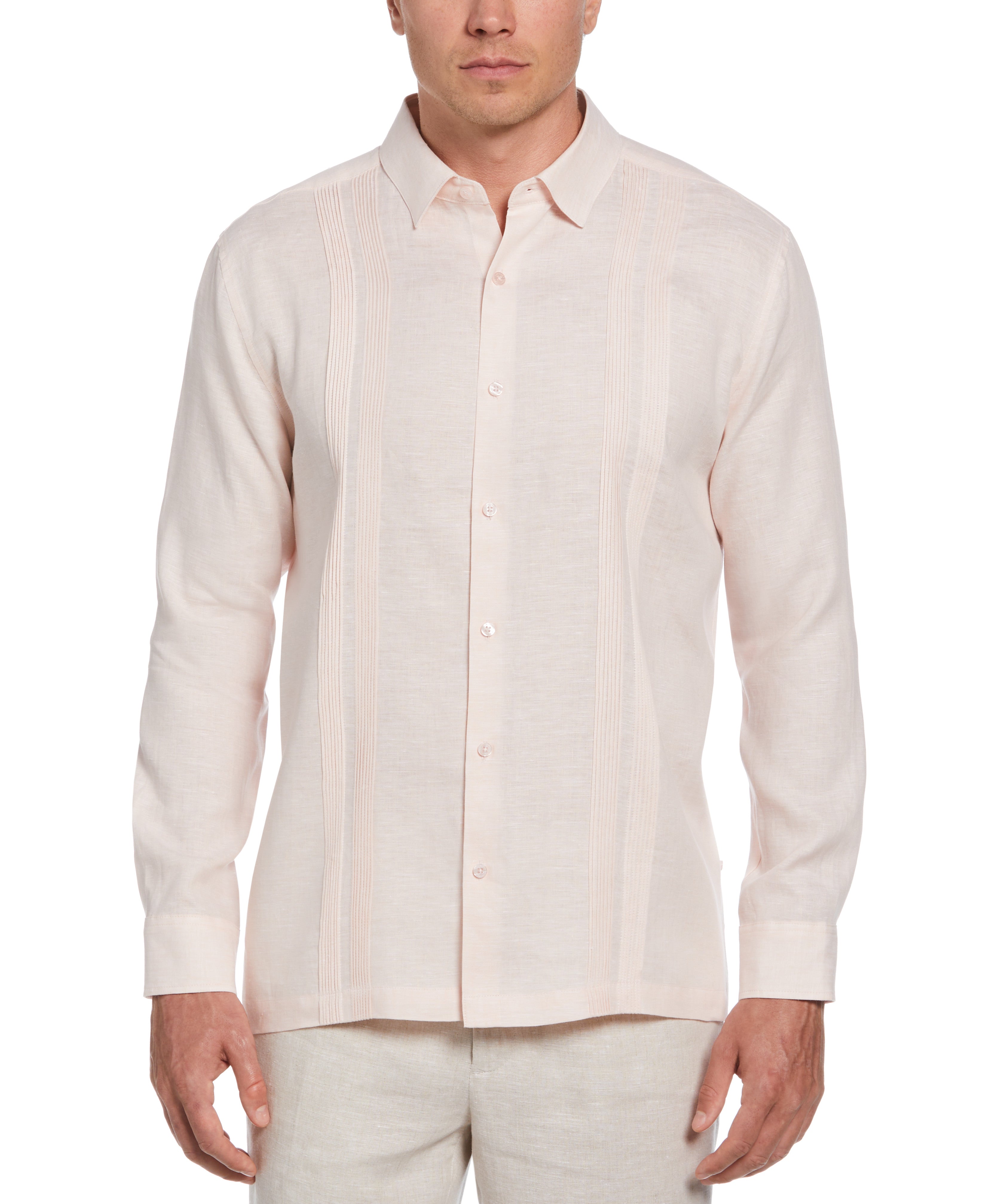 Linen Multi-Tuck Guayabera Shirt