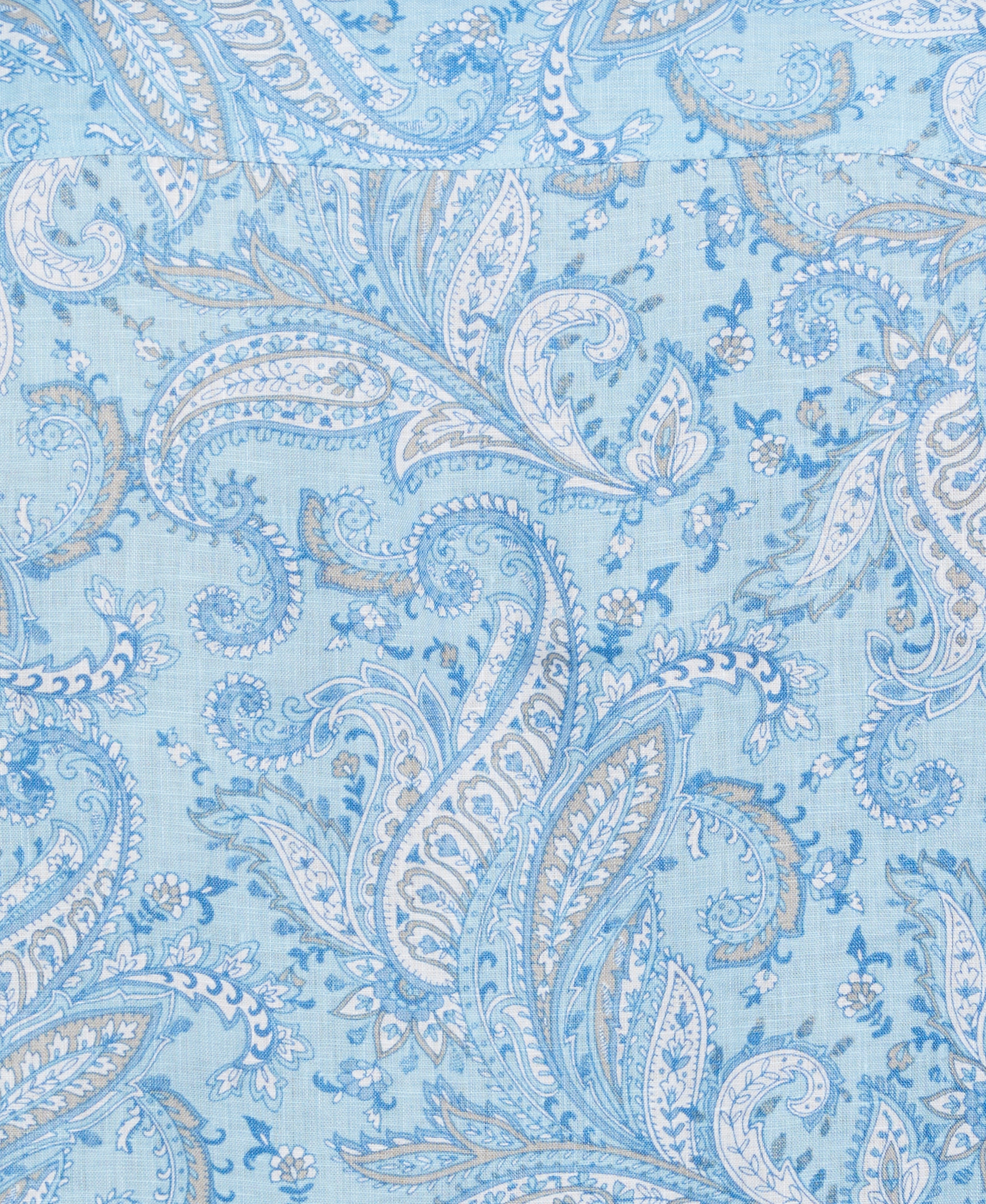 Long Sleeve Linen Allover Paisley Printed Shirt