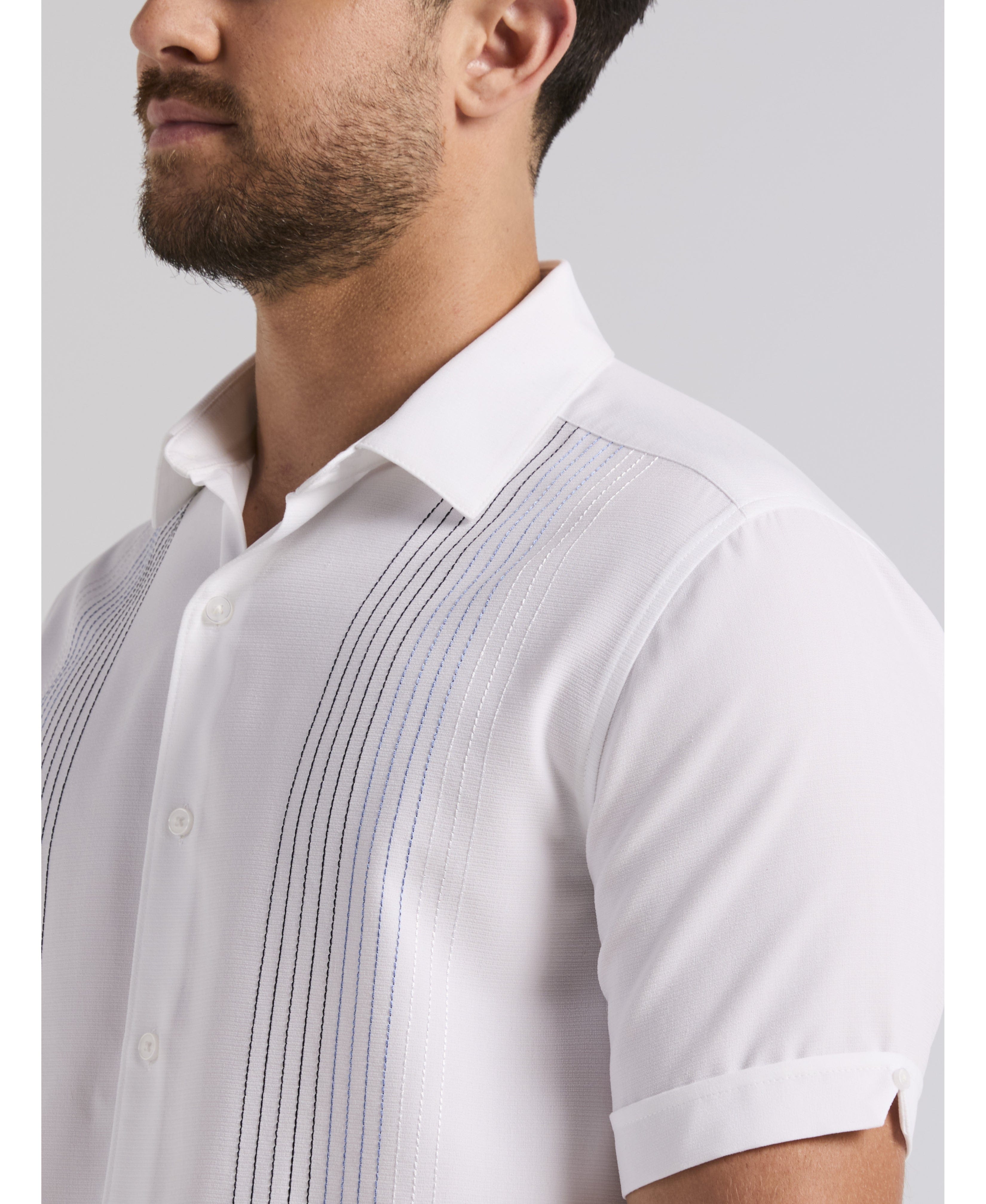 Ombre Embroidered Panel Shirt