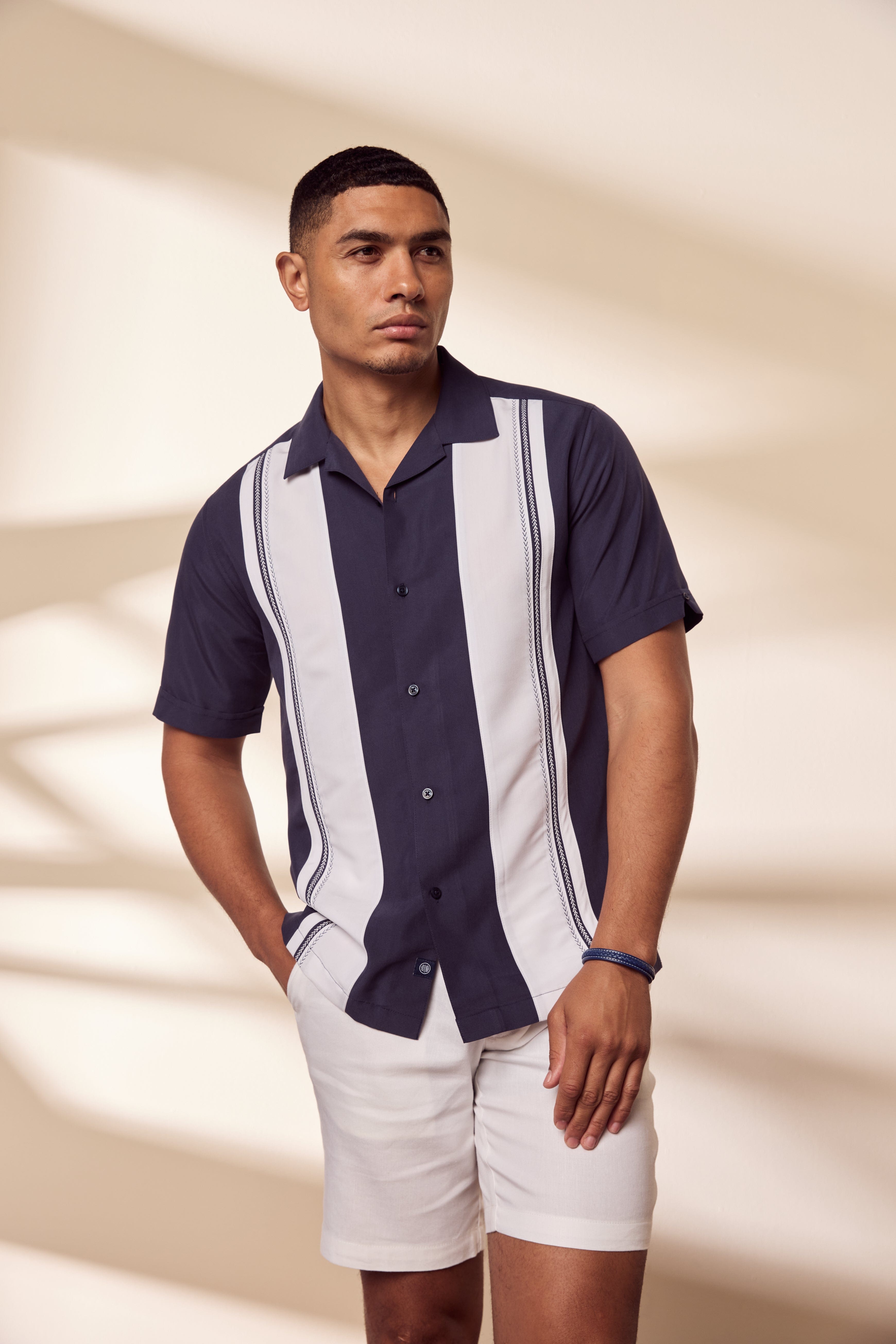 Retro Panel Embroidered Shirt