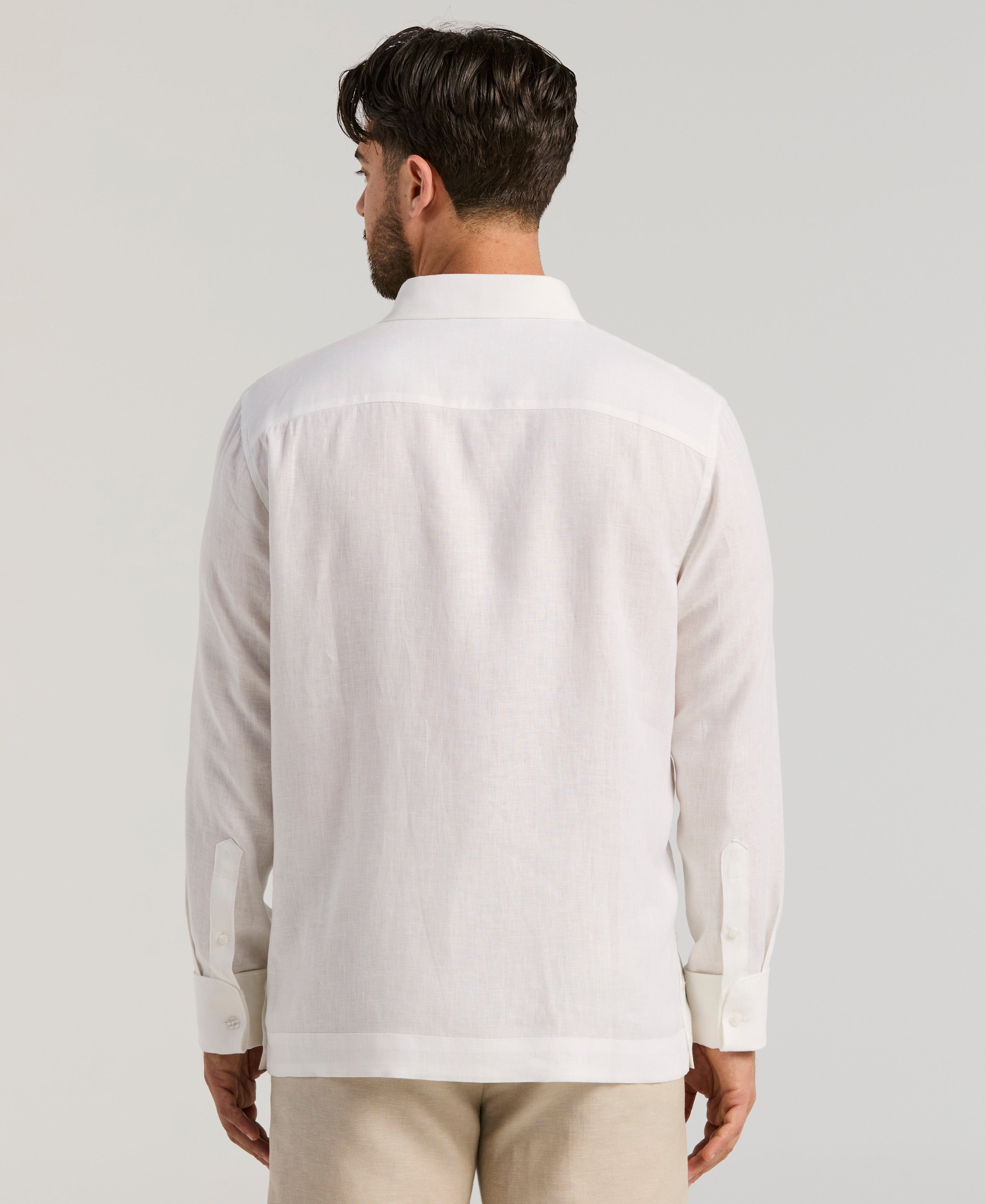 Solid Linen Presidente Guayabera Shirt