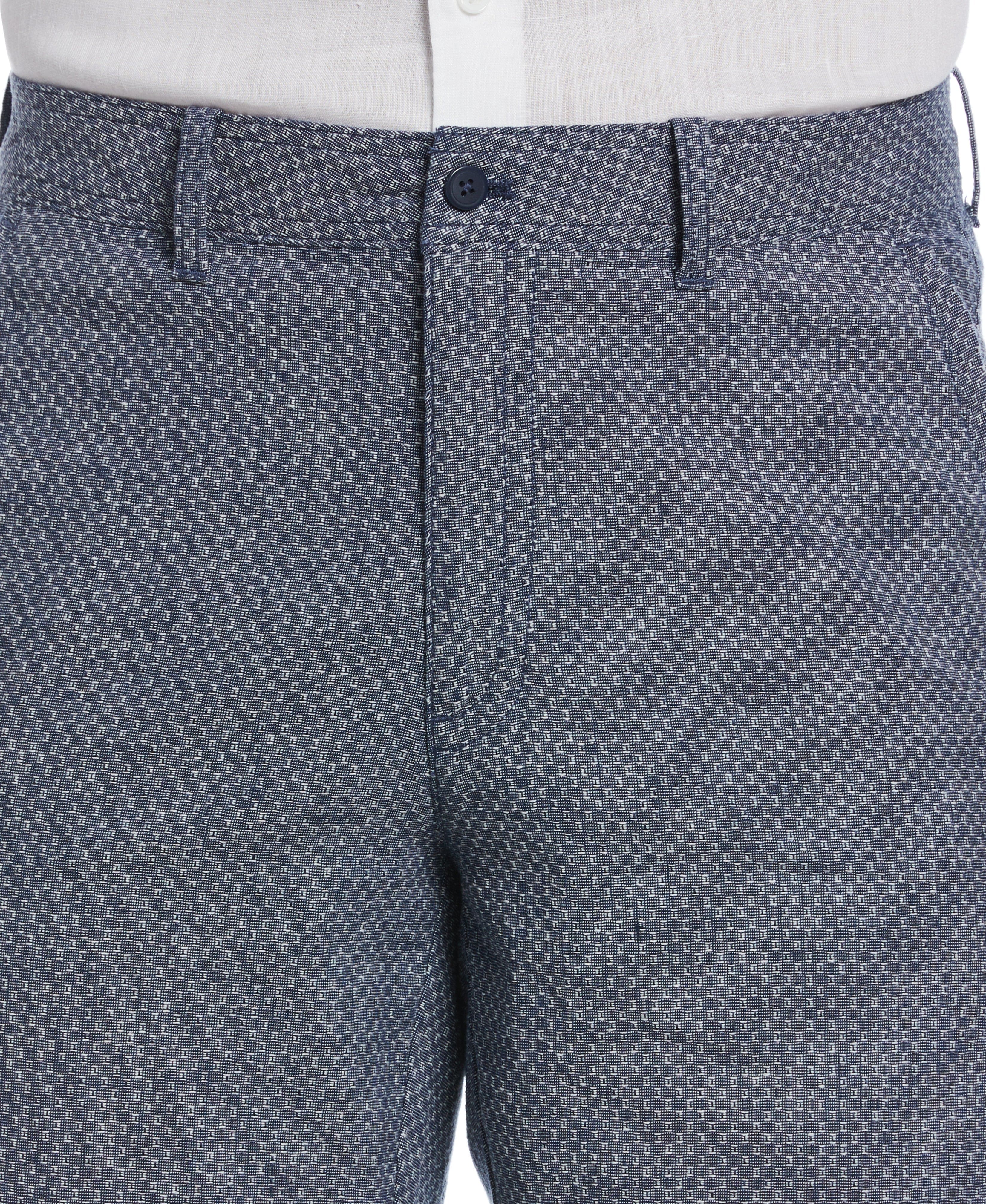 Textured Linen-Blend Flat Front Short
