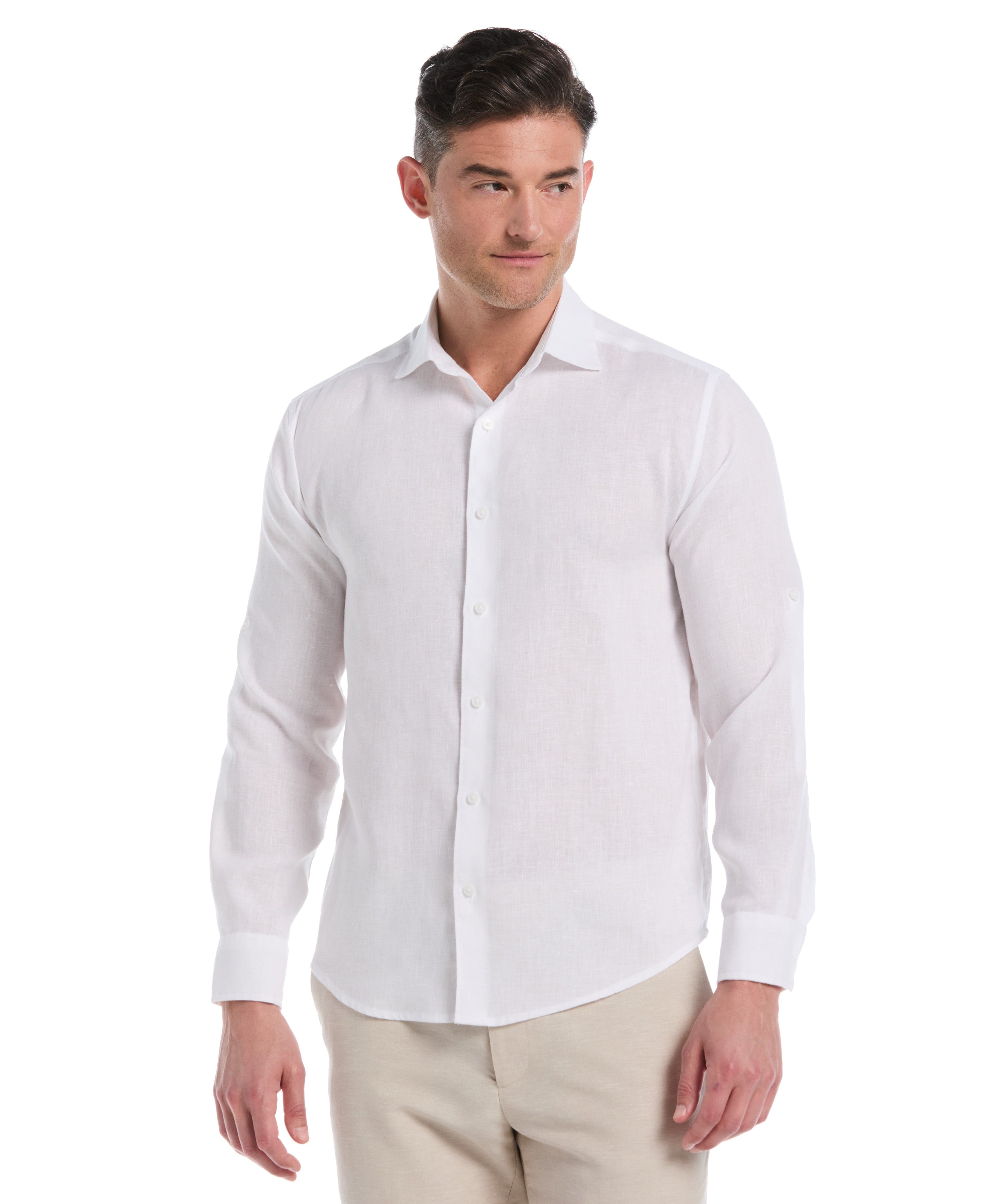 Travelselect™ Linen-Blend Rolled Sleeve Shirt