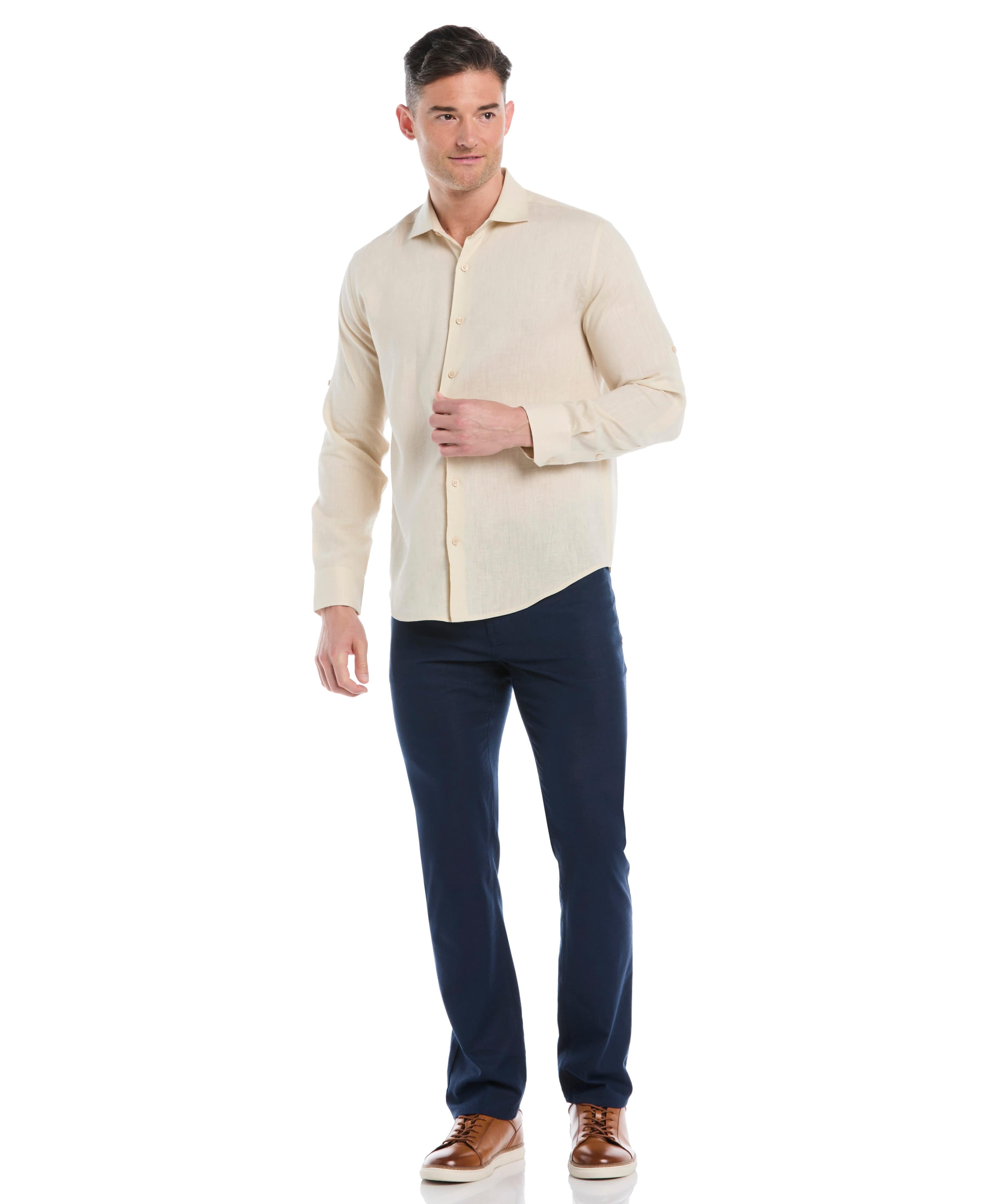 Travelselect™ Linen-Blend Rolled Sleeve Shirt