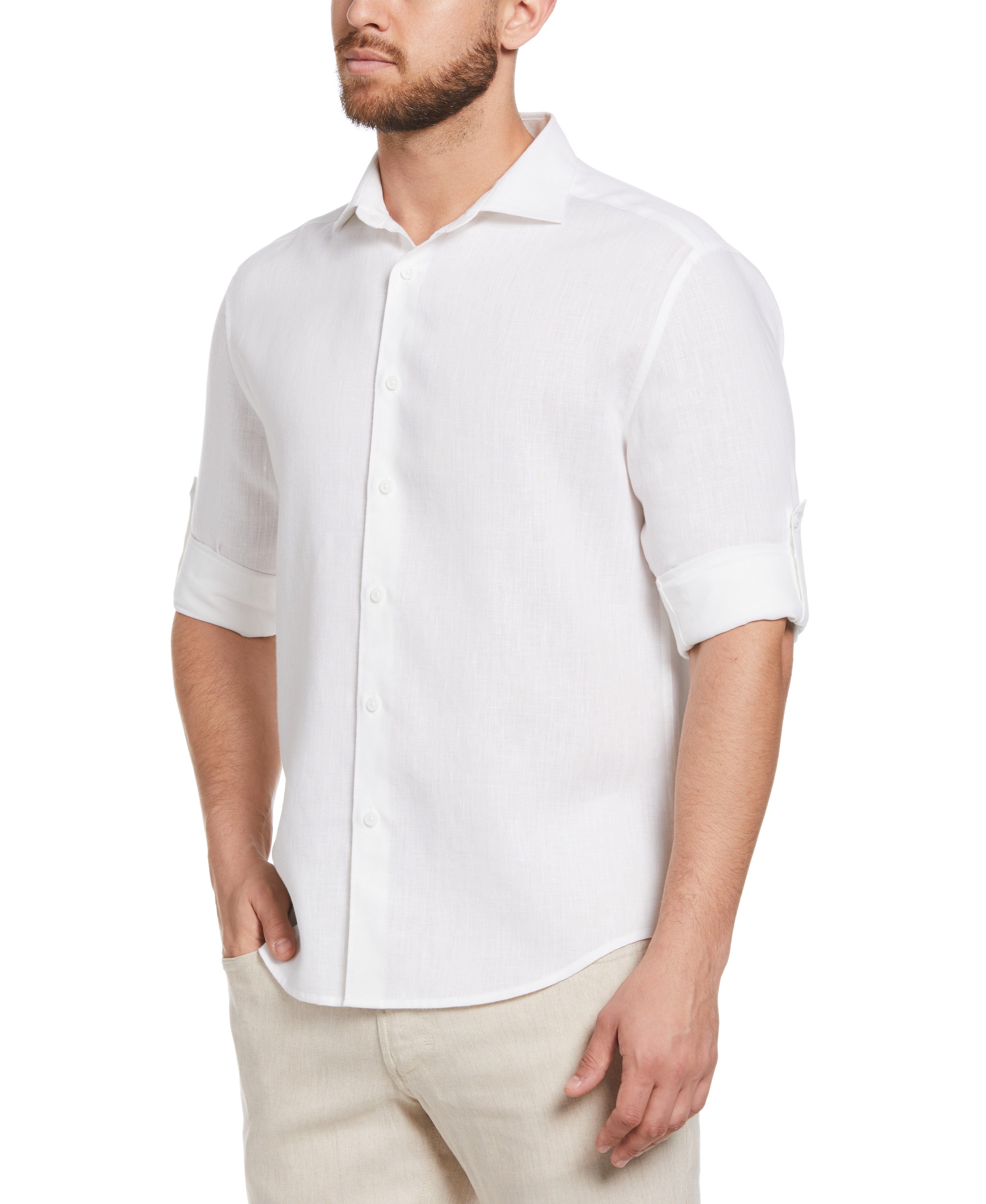 Travelselect™ Linen-Blend Rolled Sleeve Shirt