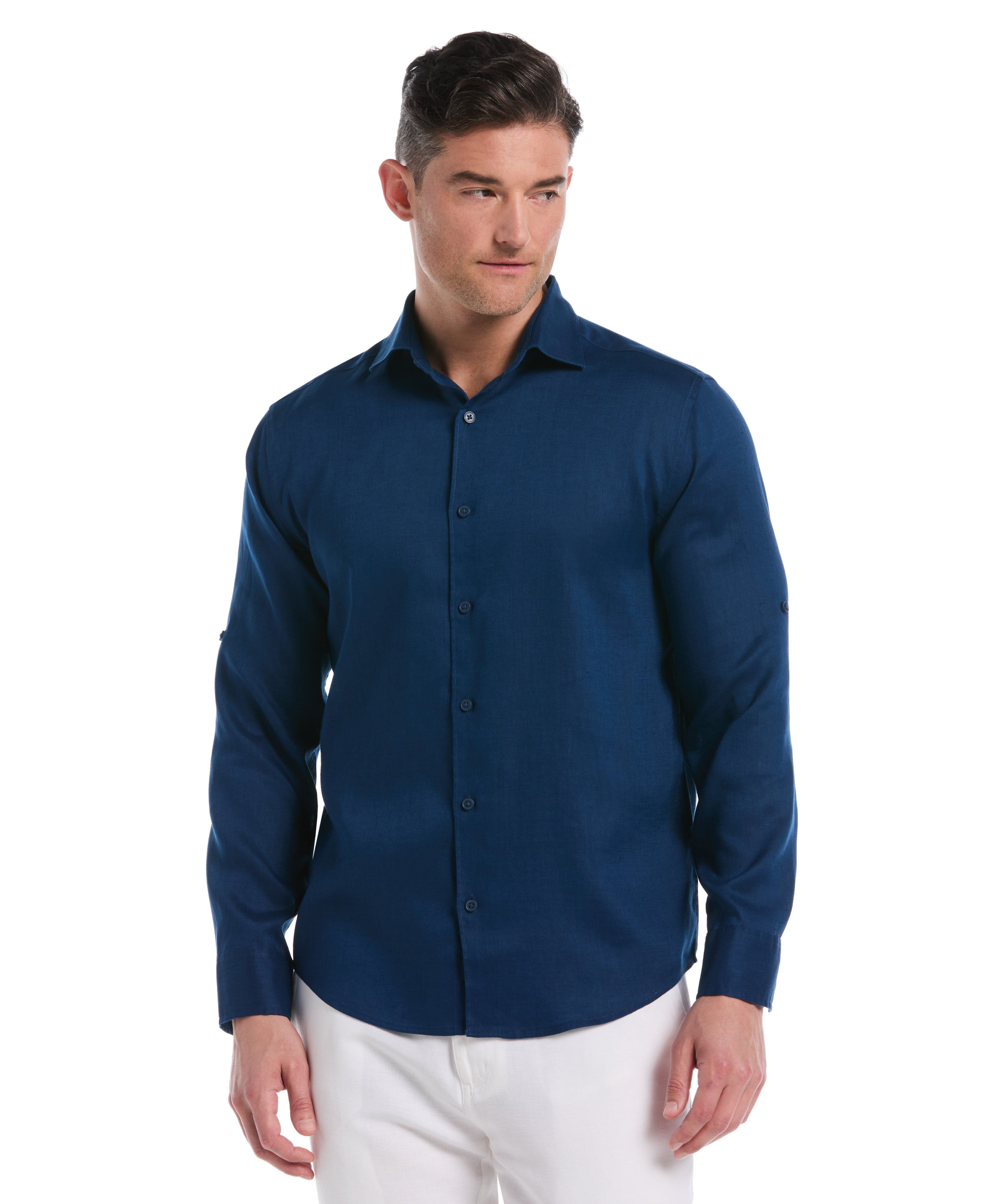 Travelselect™ Linen-Blend Rolled Sleeve Shirt