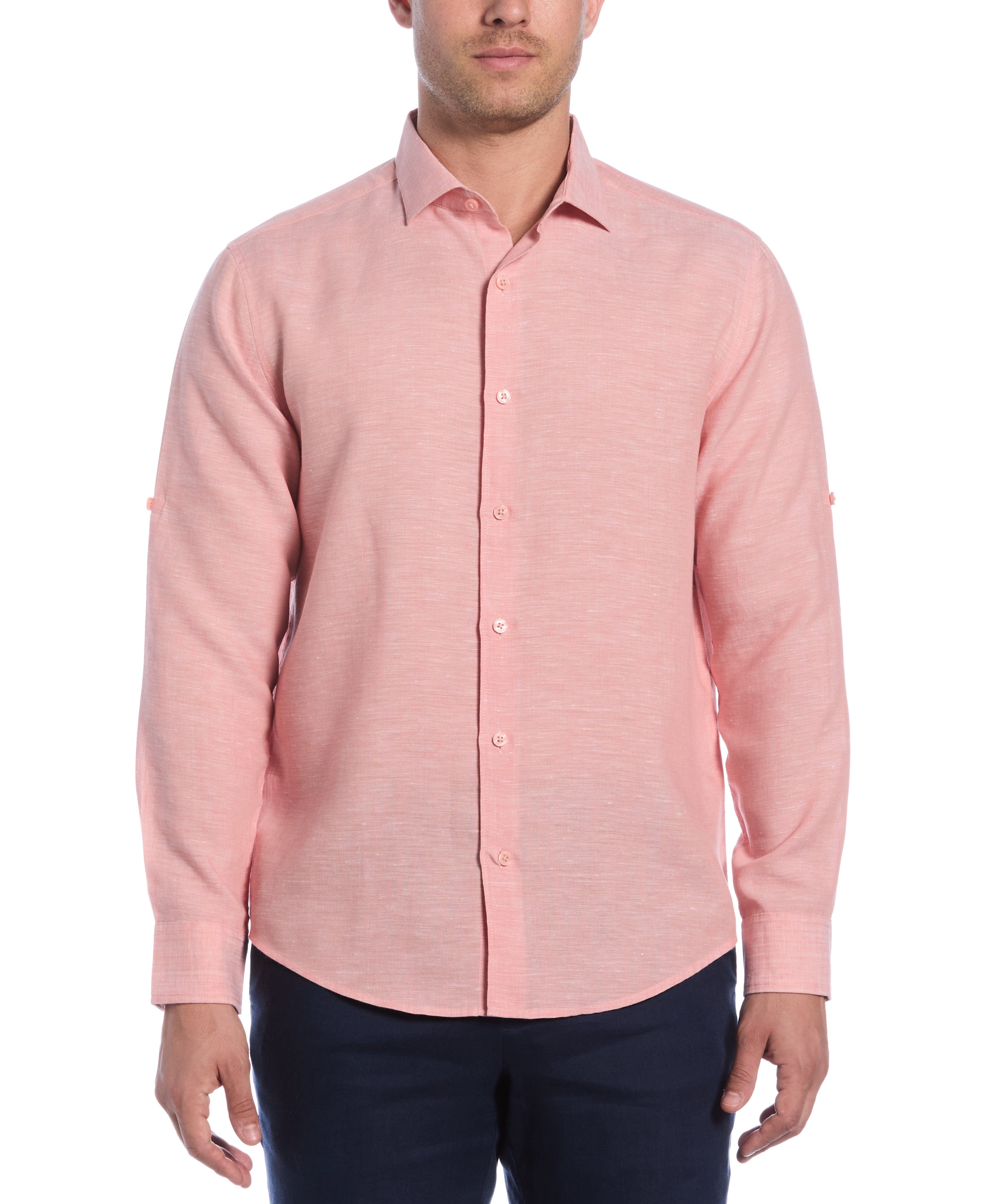 Travelselect™ Linen-Blend Rolled Sleeve Shirt