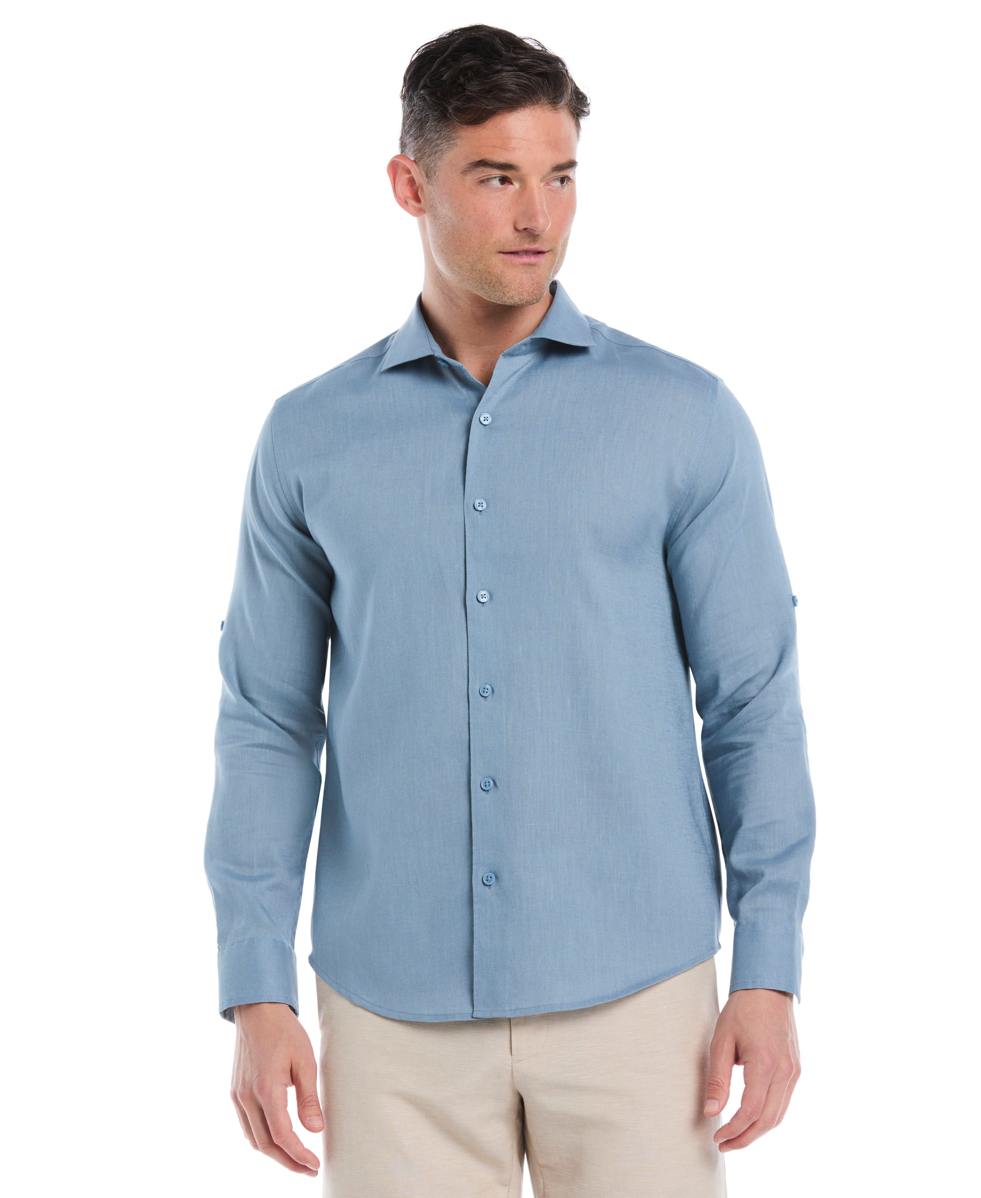 Travelselect™ Linen-Blend Rolled Sleeve Shirt