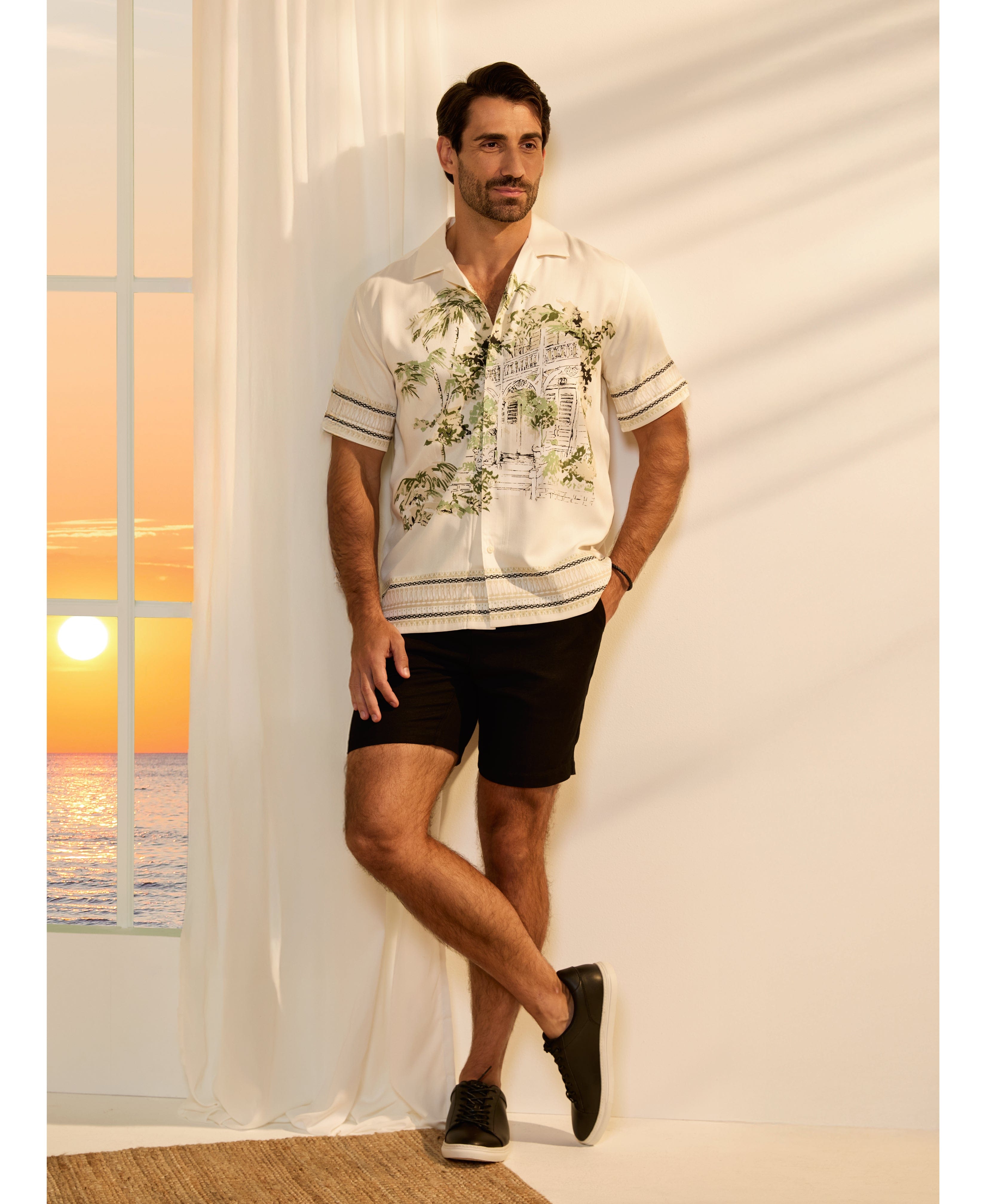 Twill Scenic Print Shirt