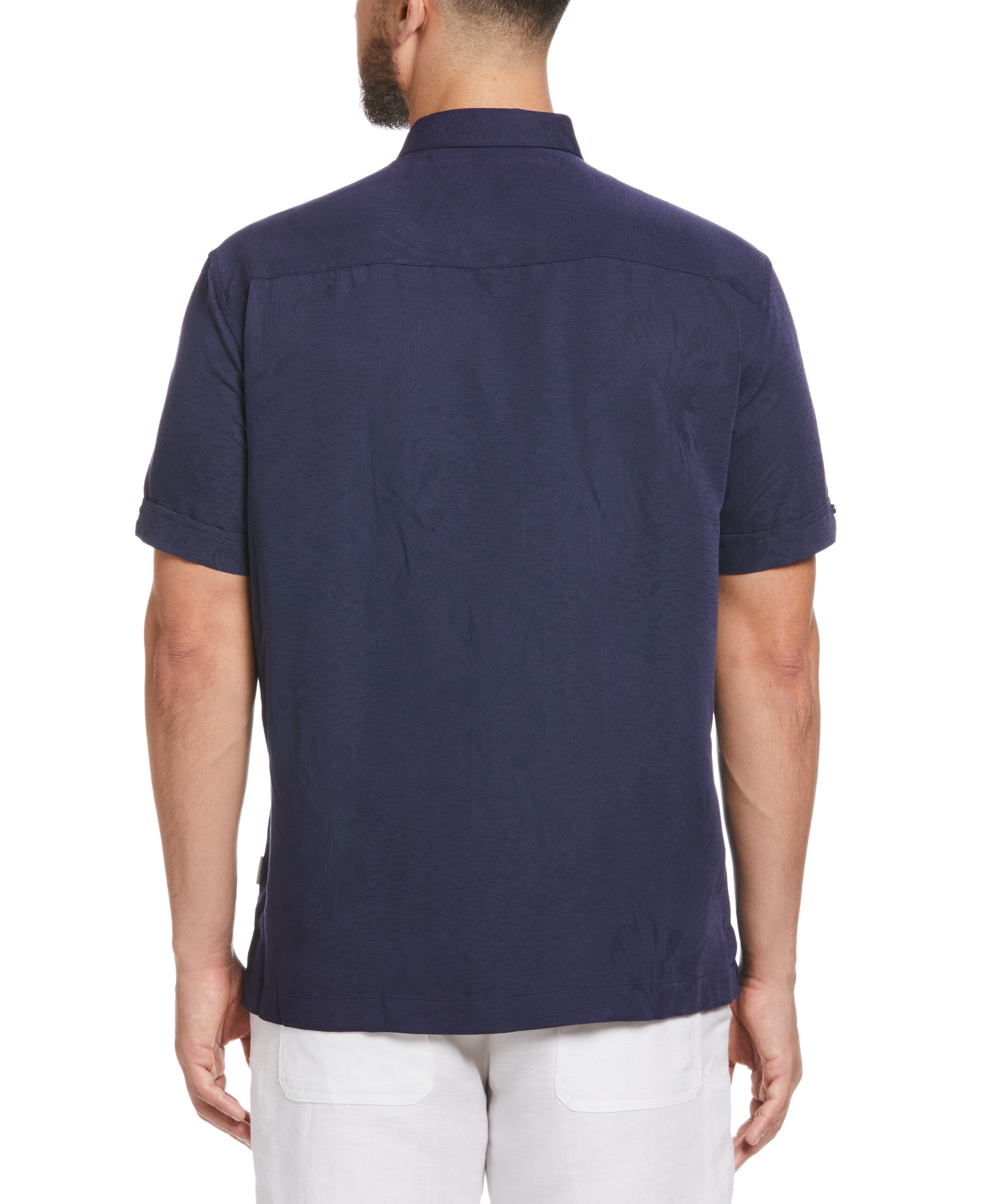 Two-Tone One Pocket Floral Print Shirt