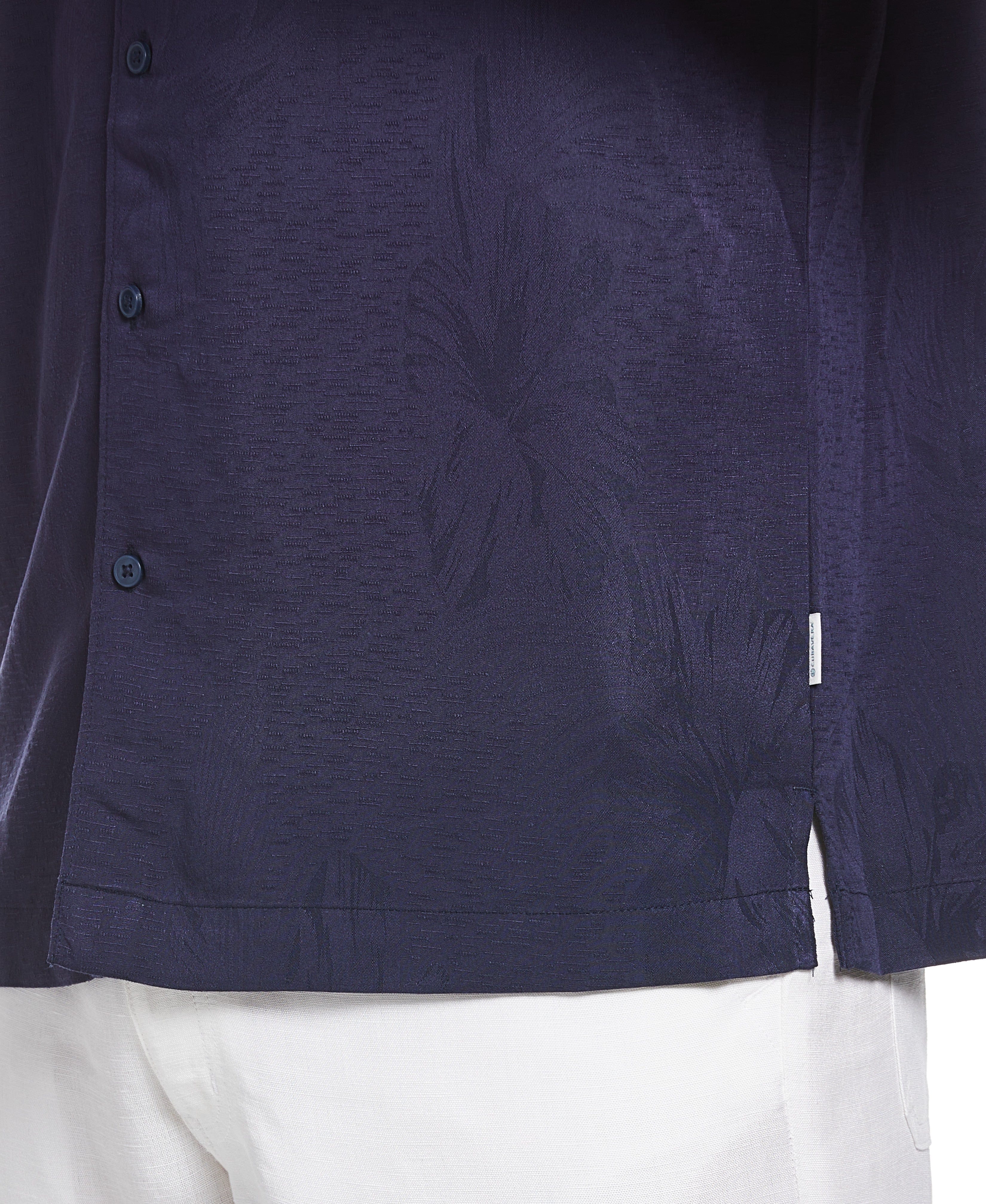 Two-Tone One Pocket Floral Print Shirt