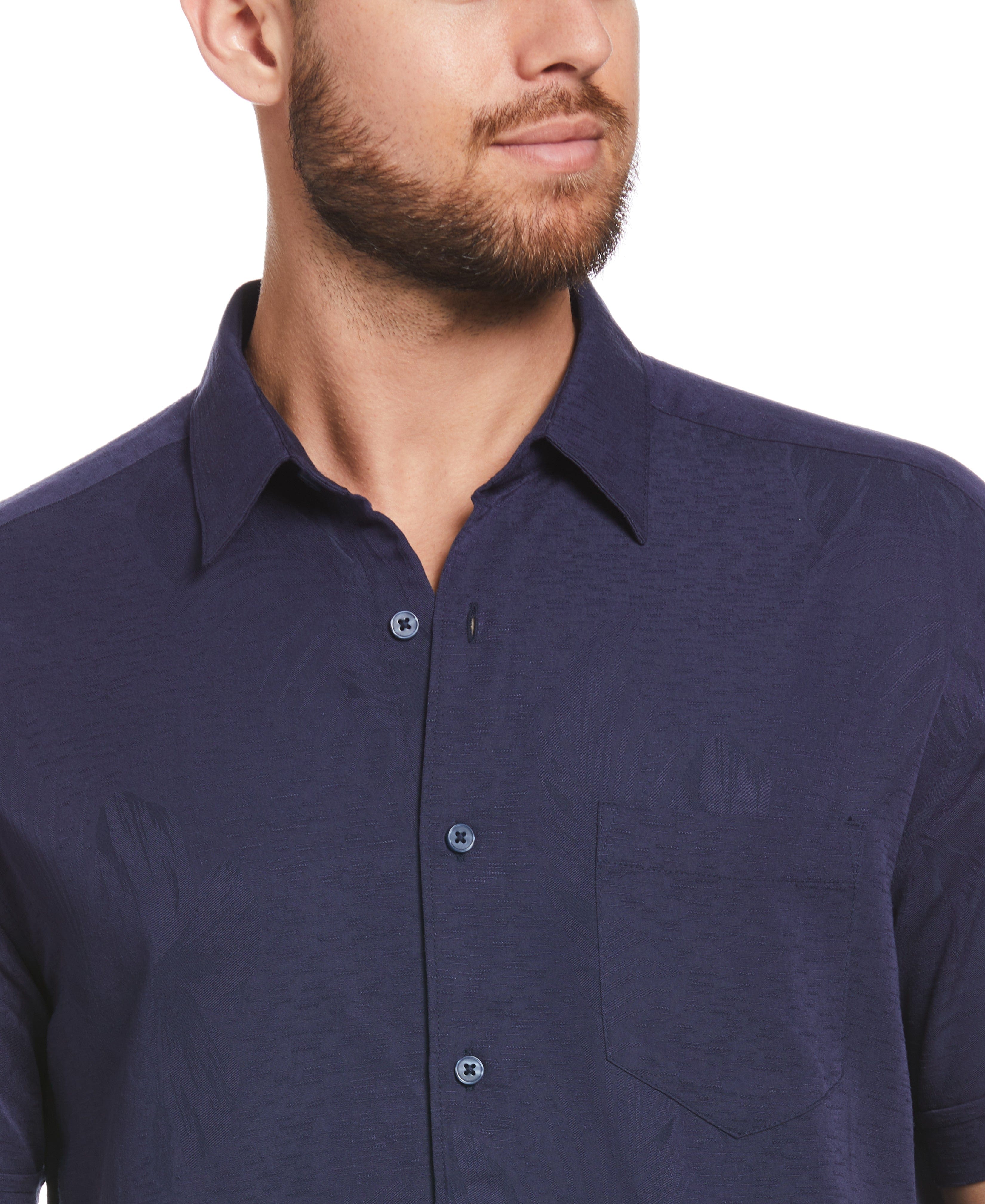 Two-Tone One Pocket Floral Print Shirt