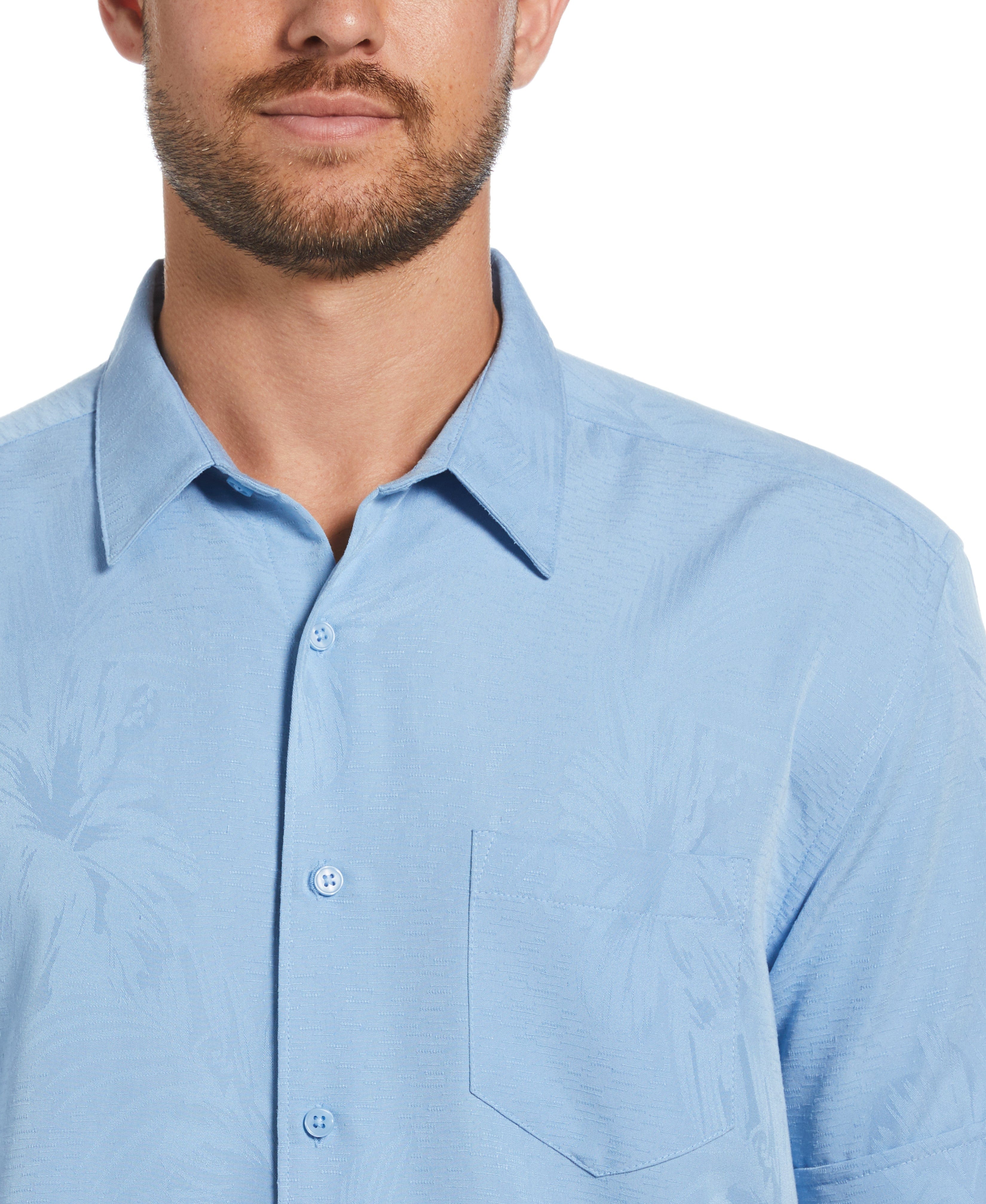 Two-Tone One Pocket Floral Print Shirt