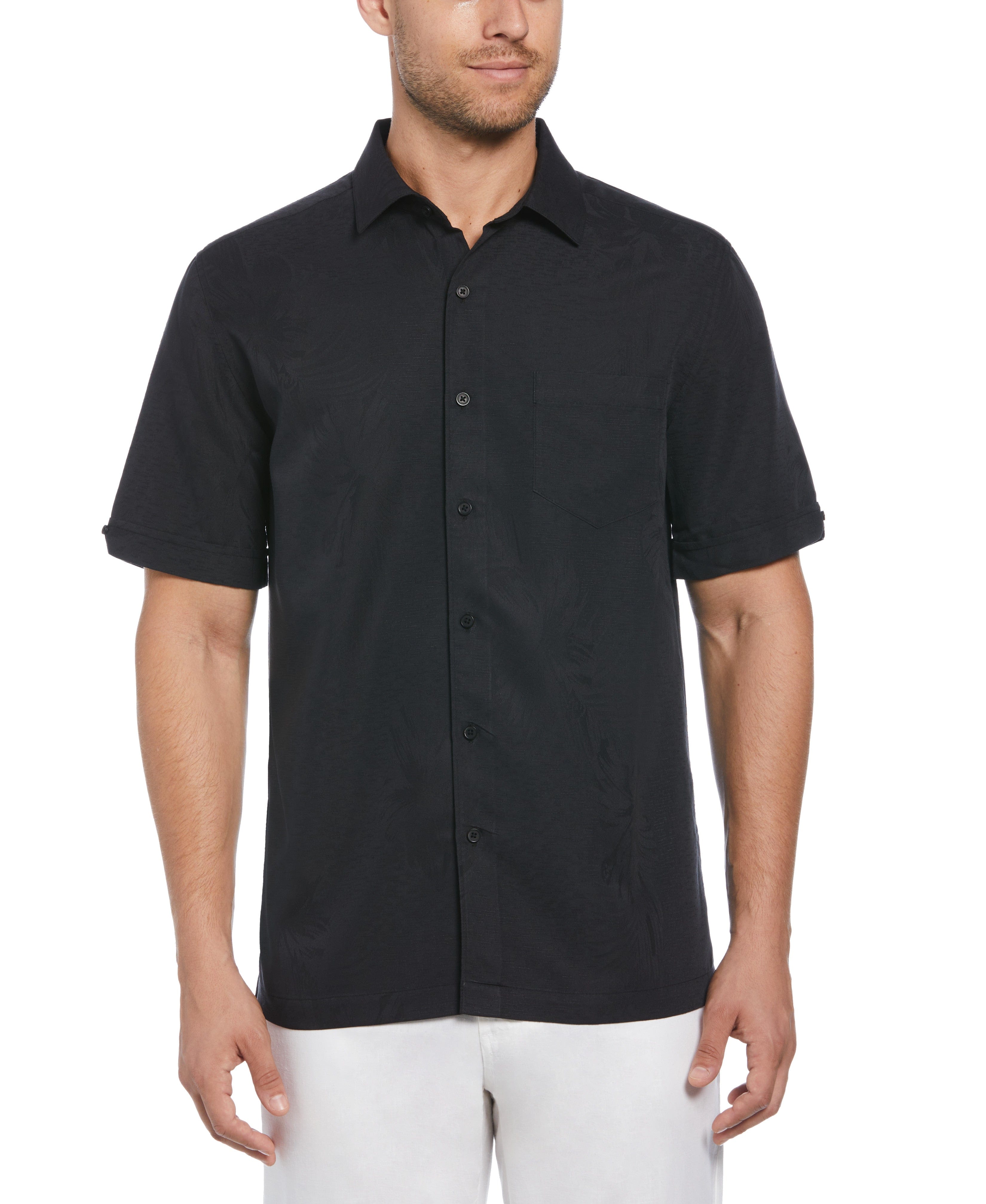 Two-Tone One Pocket Floral Print Shirt