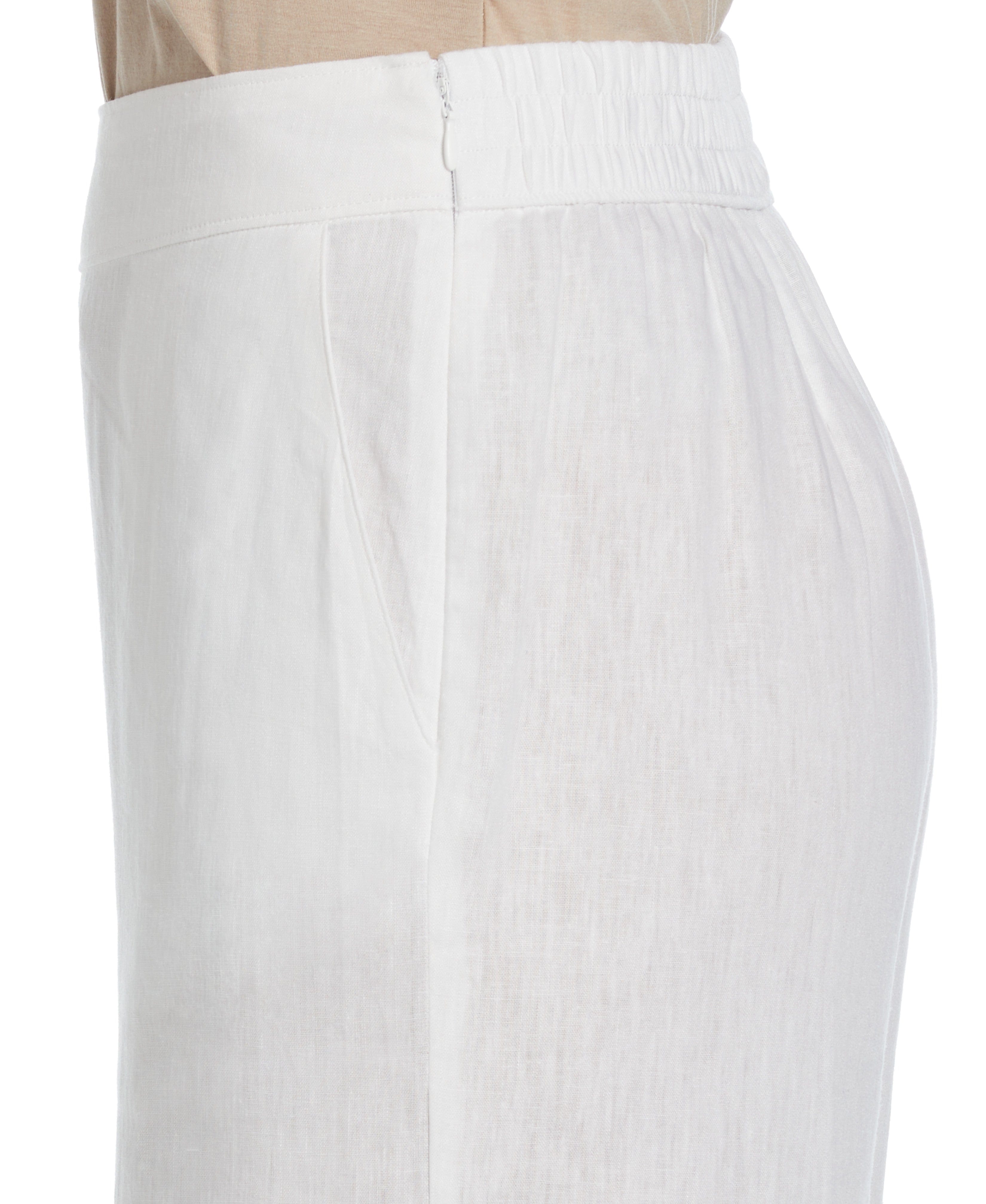 Women's Linen Blend Wide Leg Flat Front Pant
